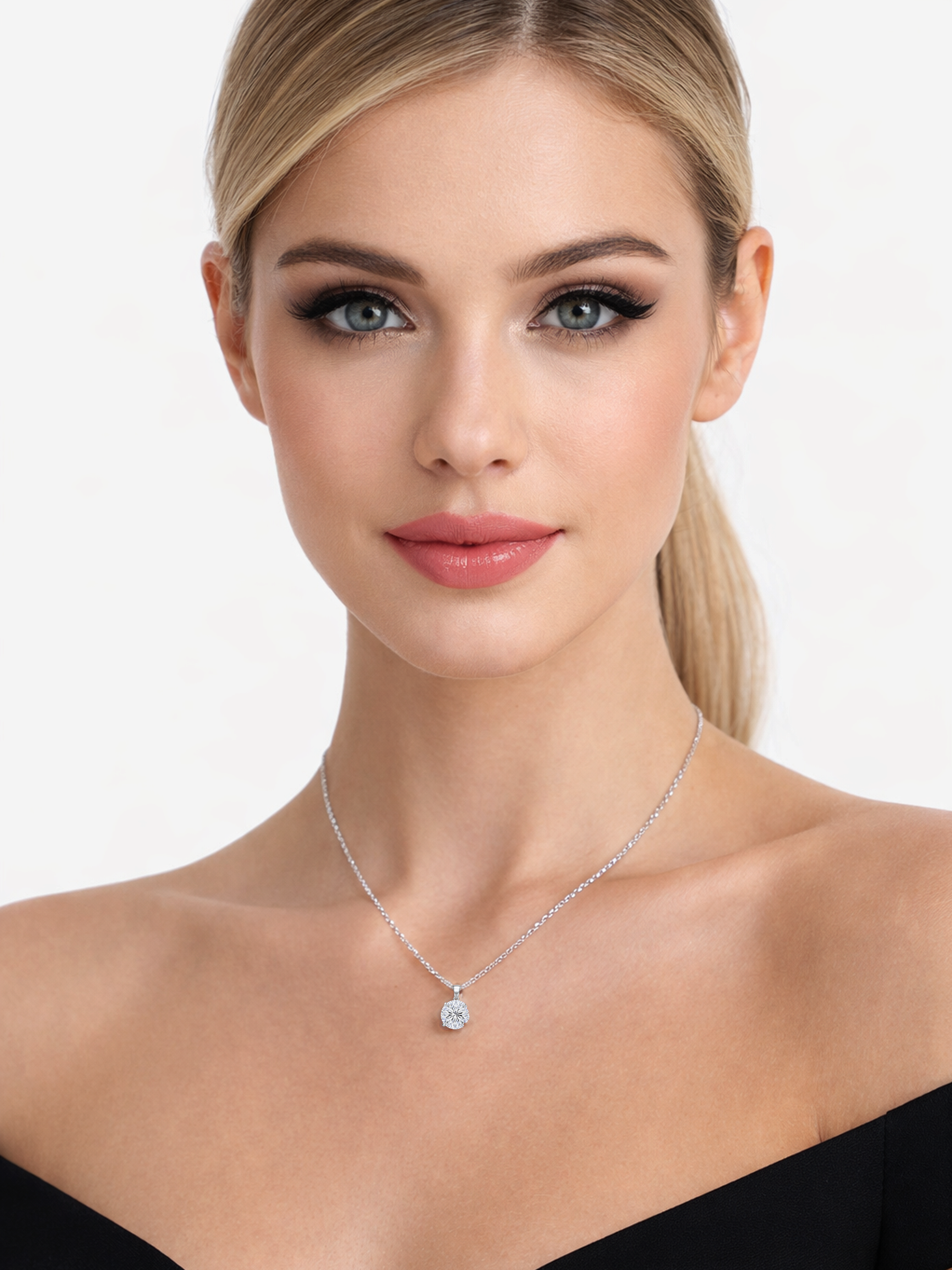 1Ct Sparkling Moissanite Diamond Pendant Necklace