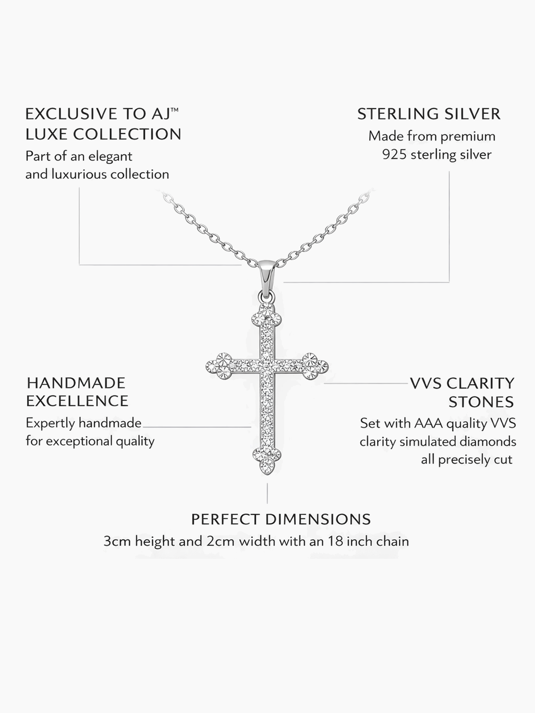 Cross Moissanite Diamond Necklace