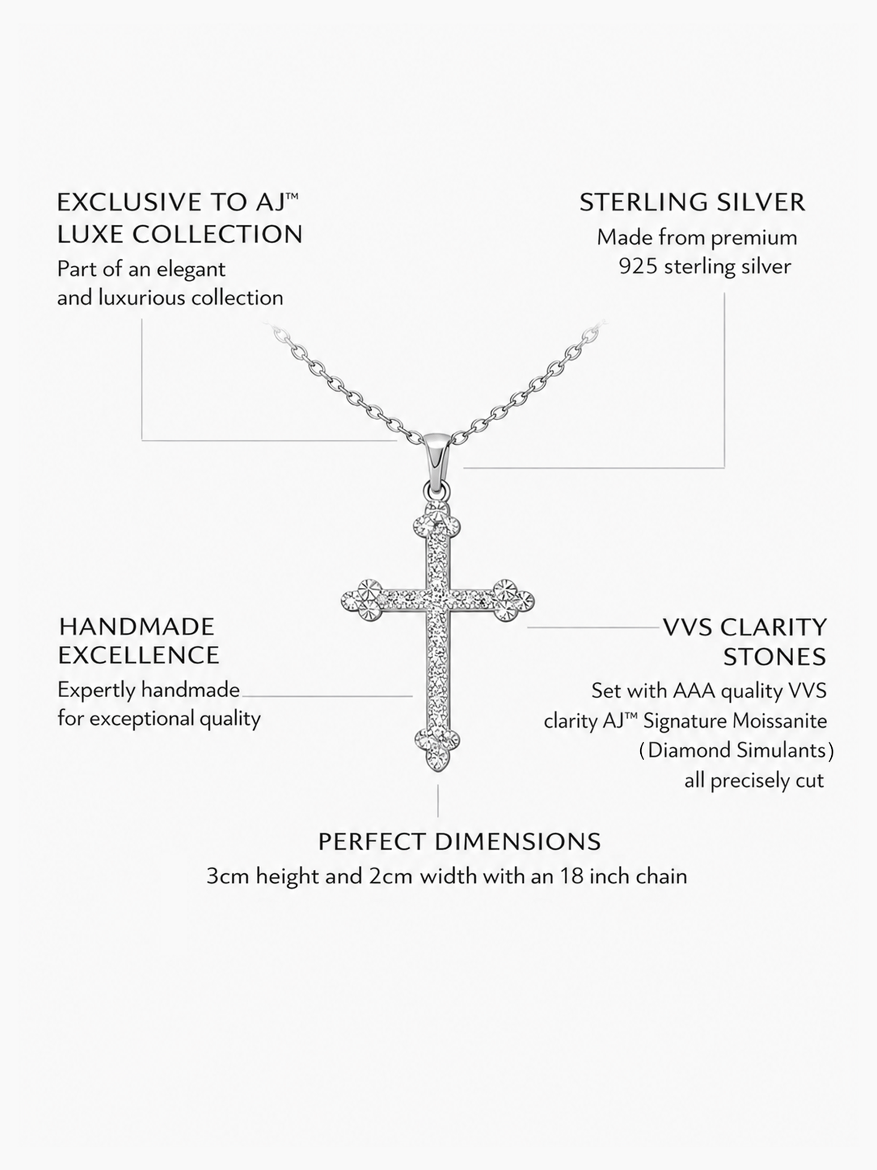 Moissanite Cross Necklace