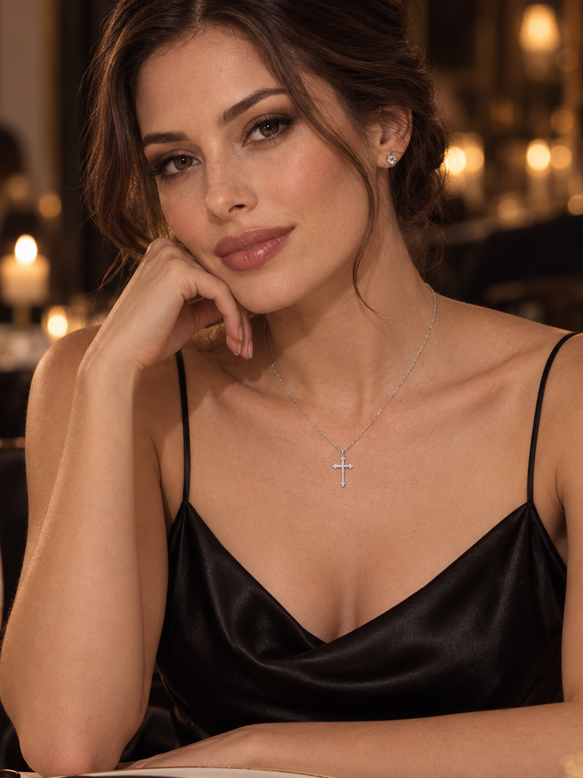 Moissanite Cross Necklace
