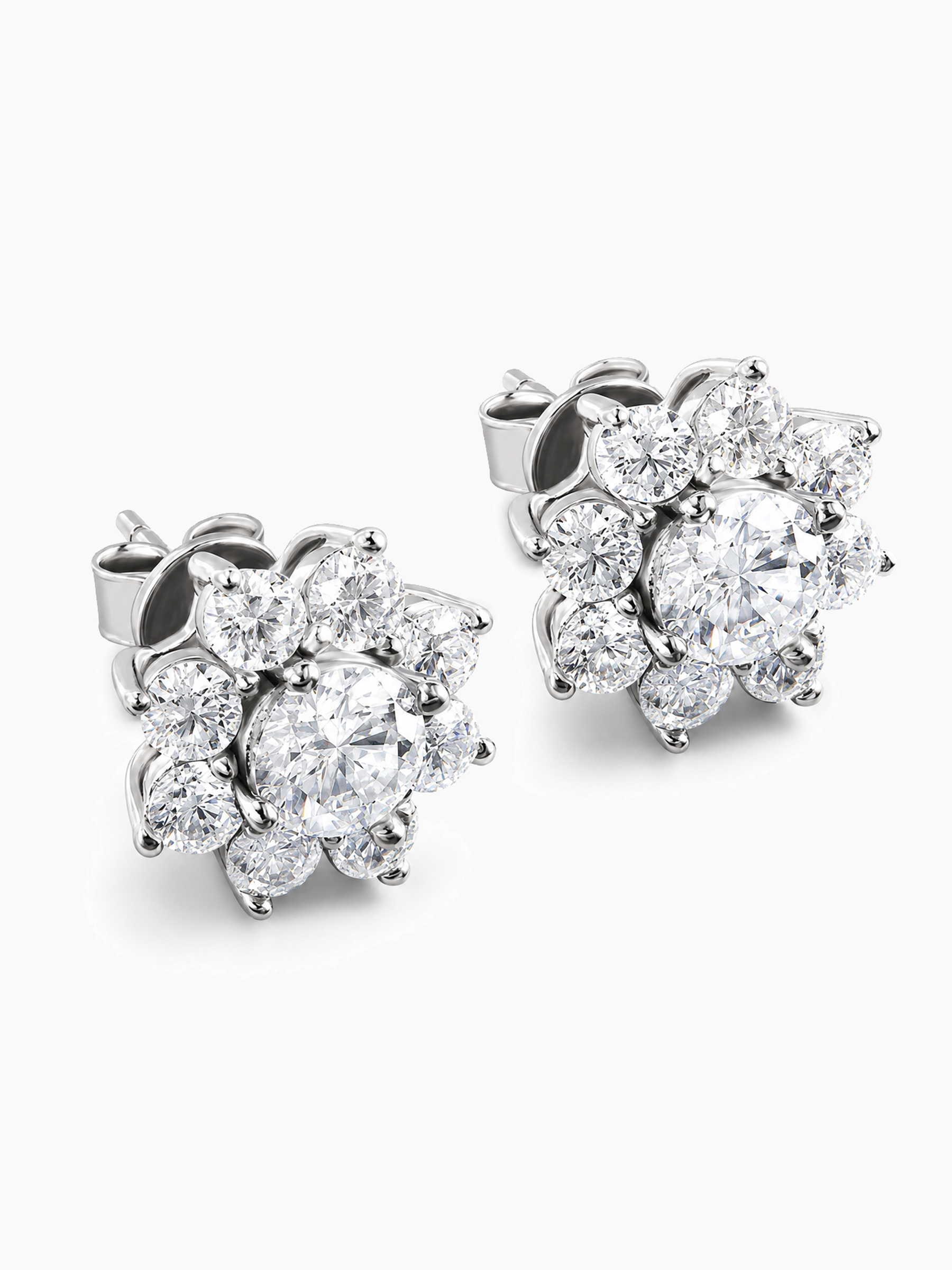 Flower Stud Moissanite Diamond Earrings