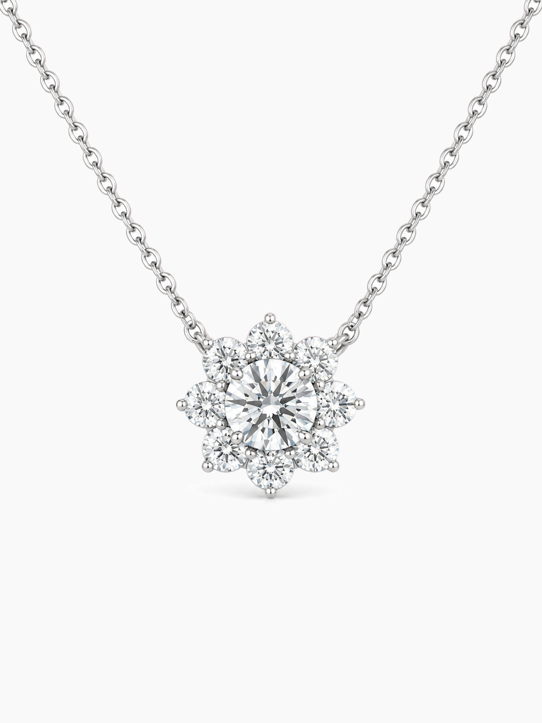 Flower Moissanite Diamond Necklace