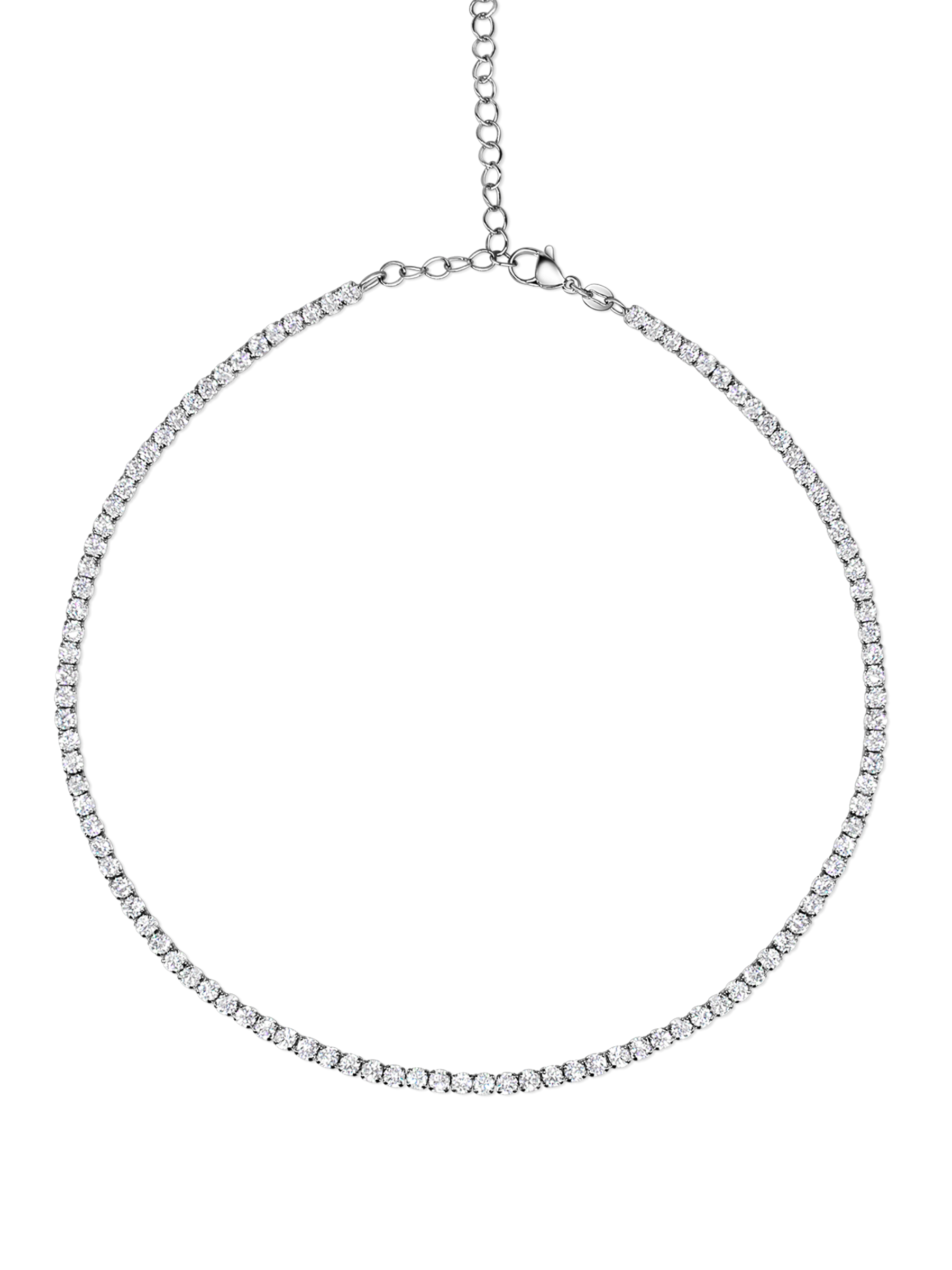 Sparkling Tennis Necklace AJ™ Rhodium Plated
