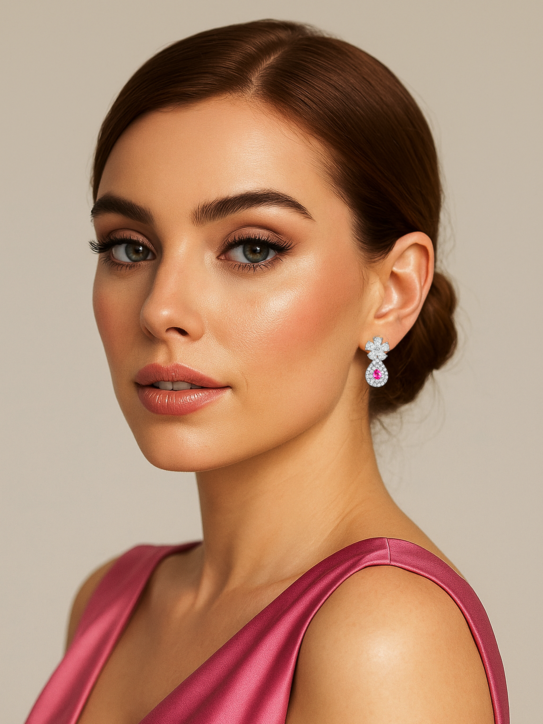 Pink Teardrop Earrings