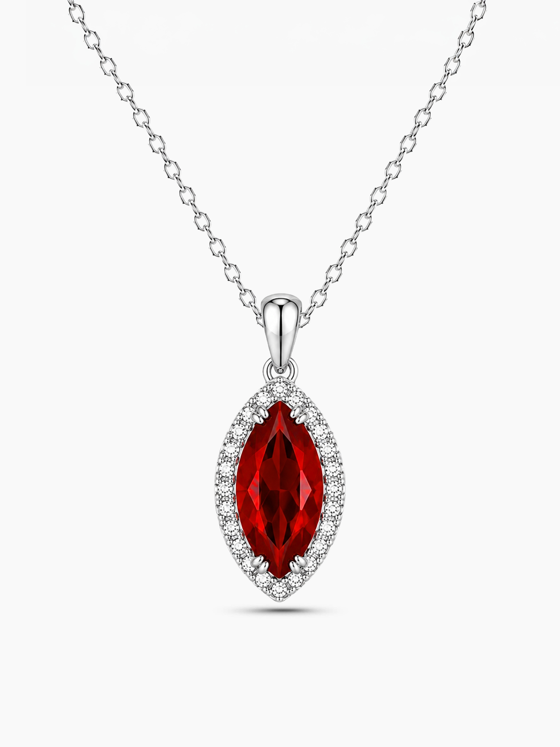1.2Ct Lab Ruby Marquise Cut Pendant Necklace