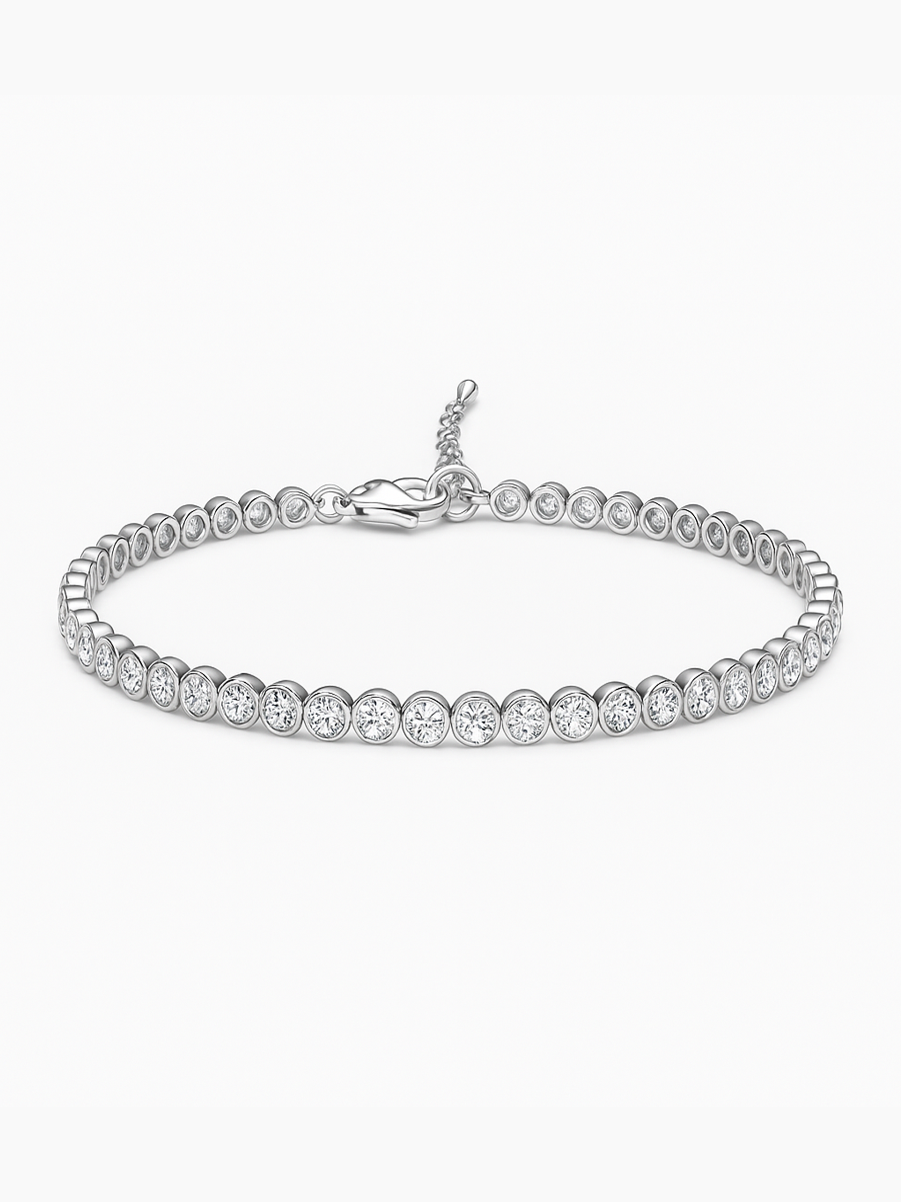 Round Bezel Tennis Bracelet 925 Sterling Silver