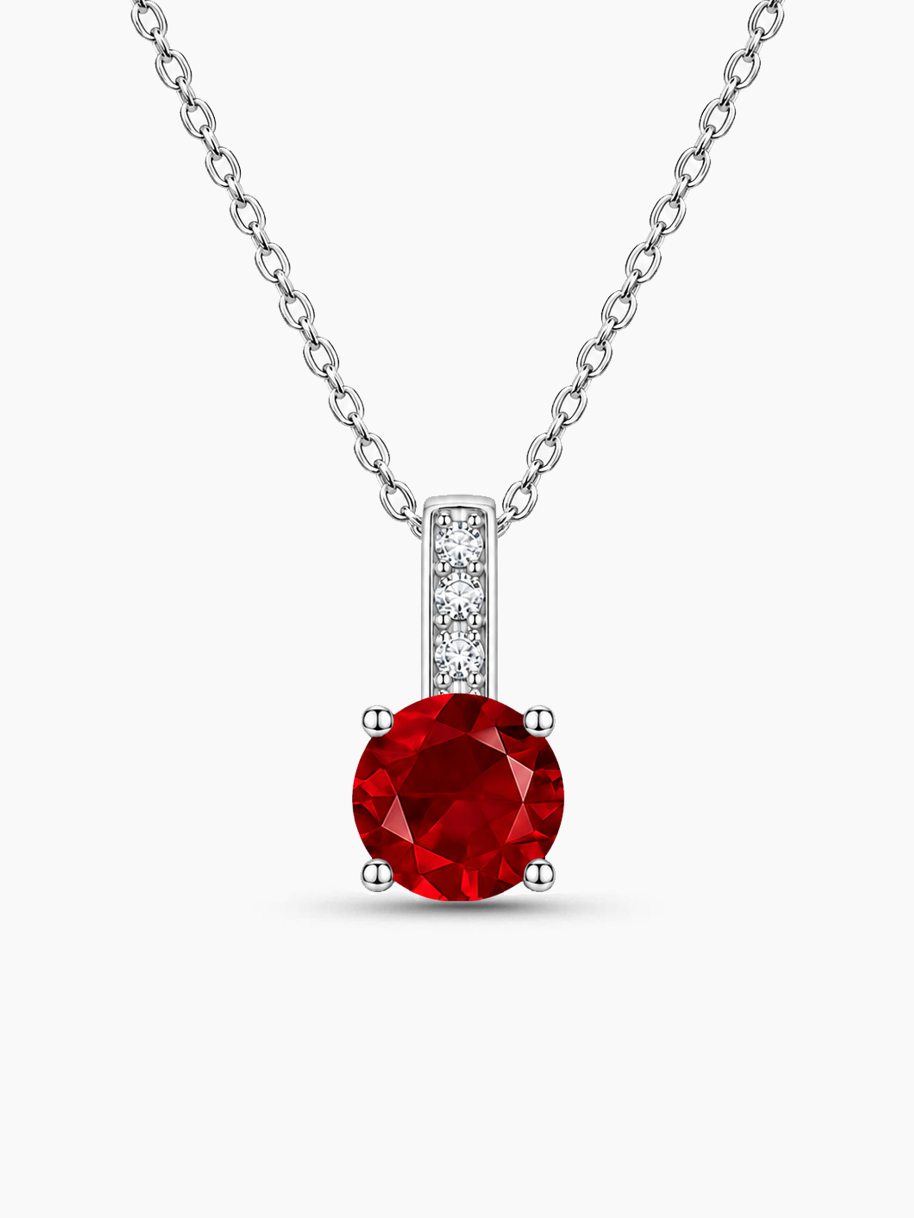 2Ct Lab Grown Ruby Pendant Necklace
