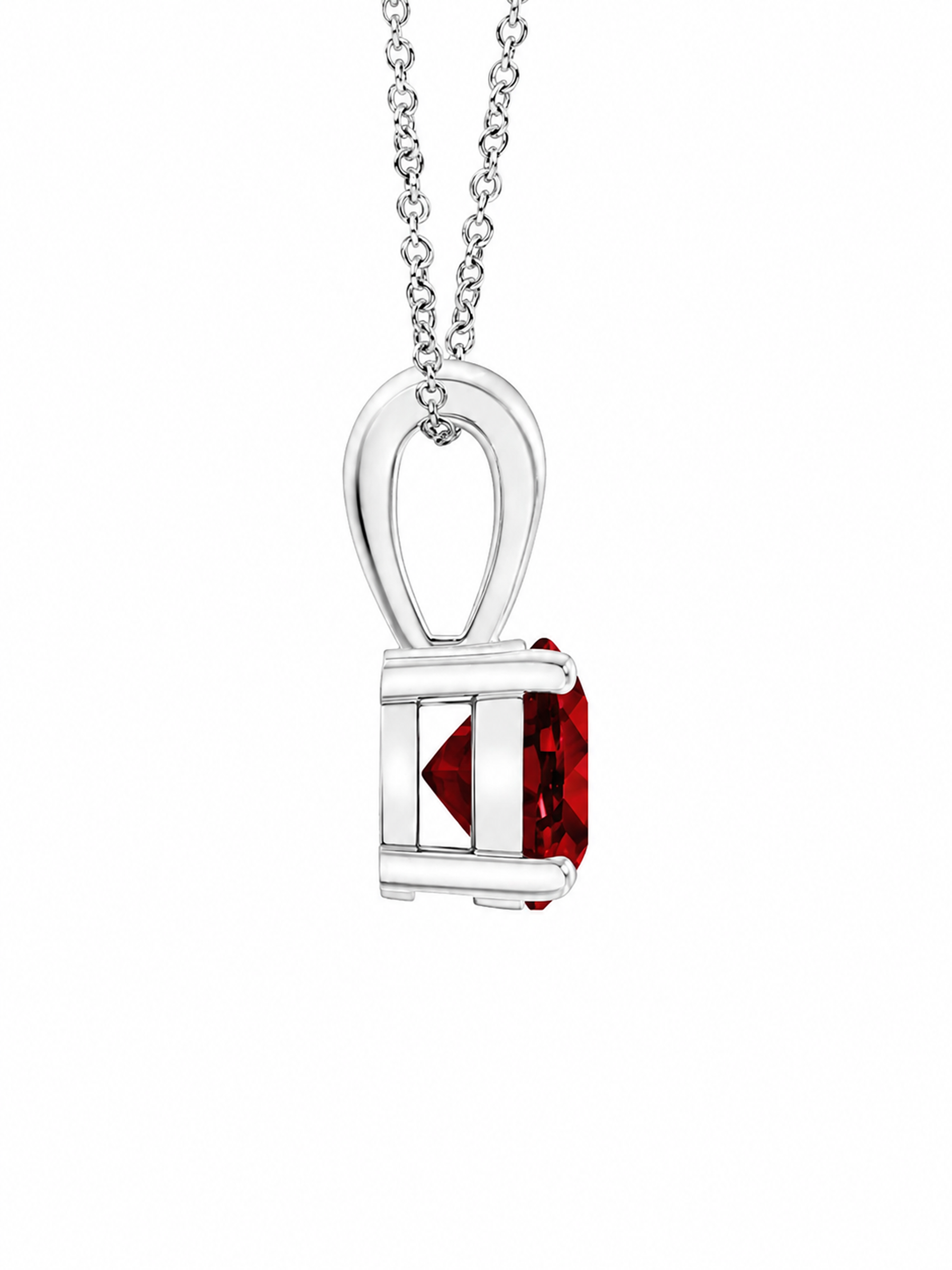 2Ct Lab Grown Ruby & Moissanite Pendant Necklace