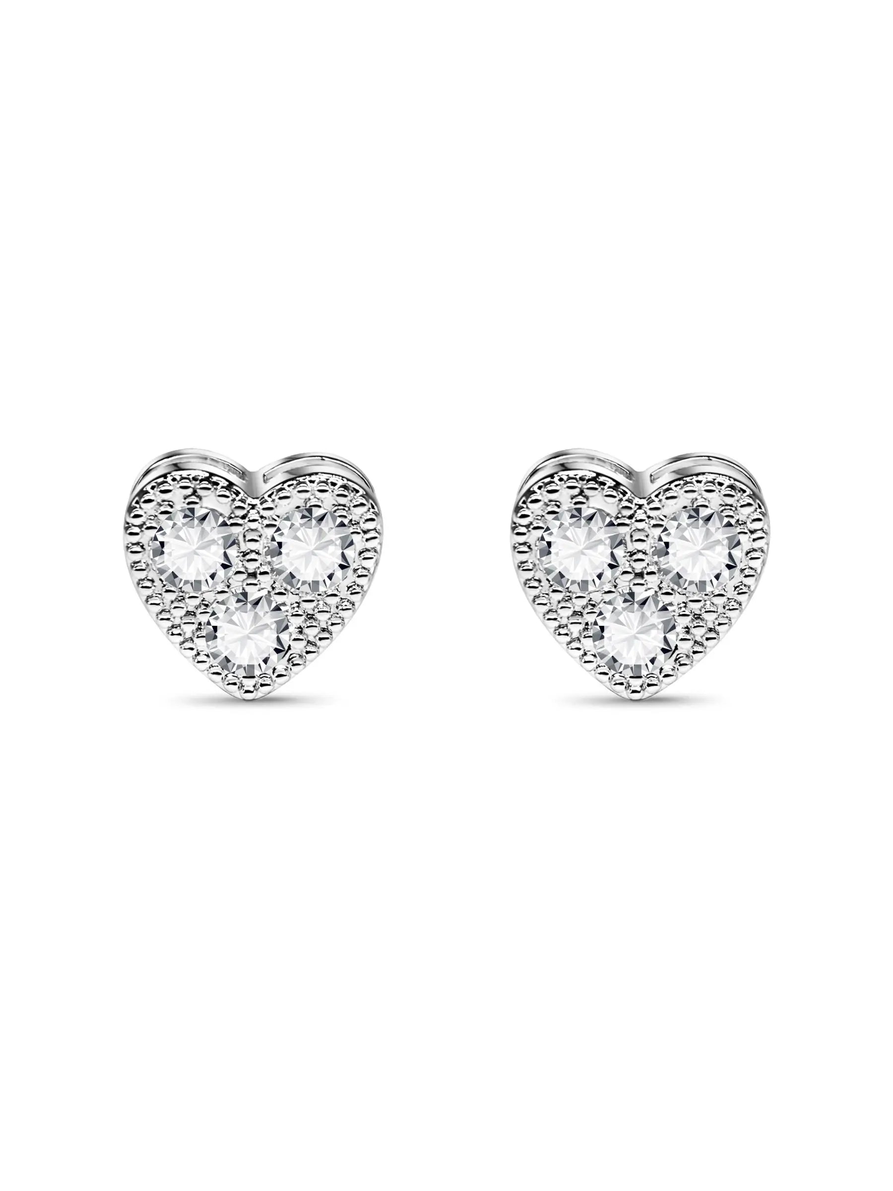 Silver Heart Earrings - AMBER JONES