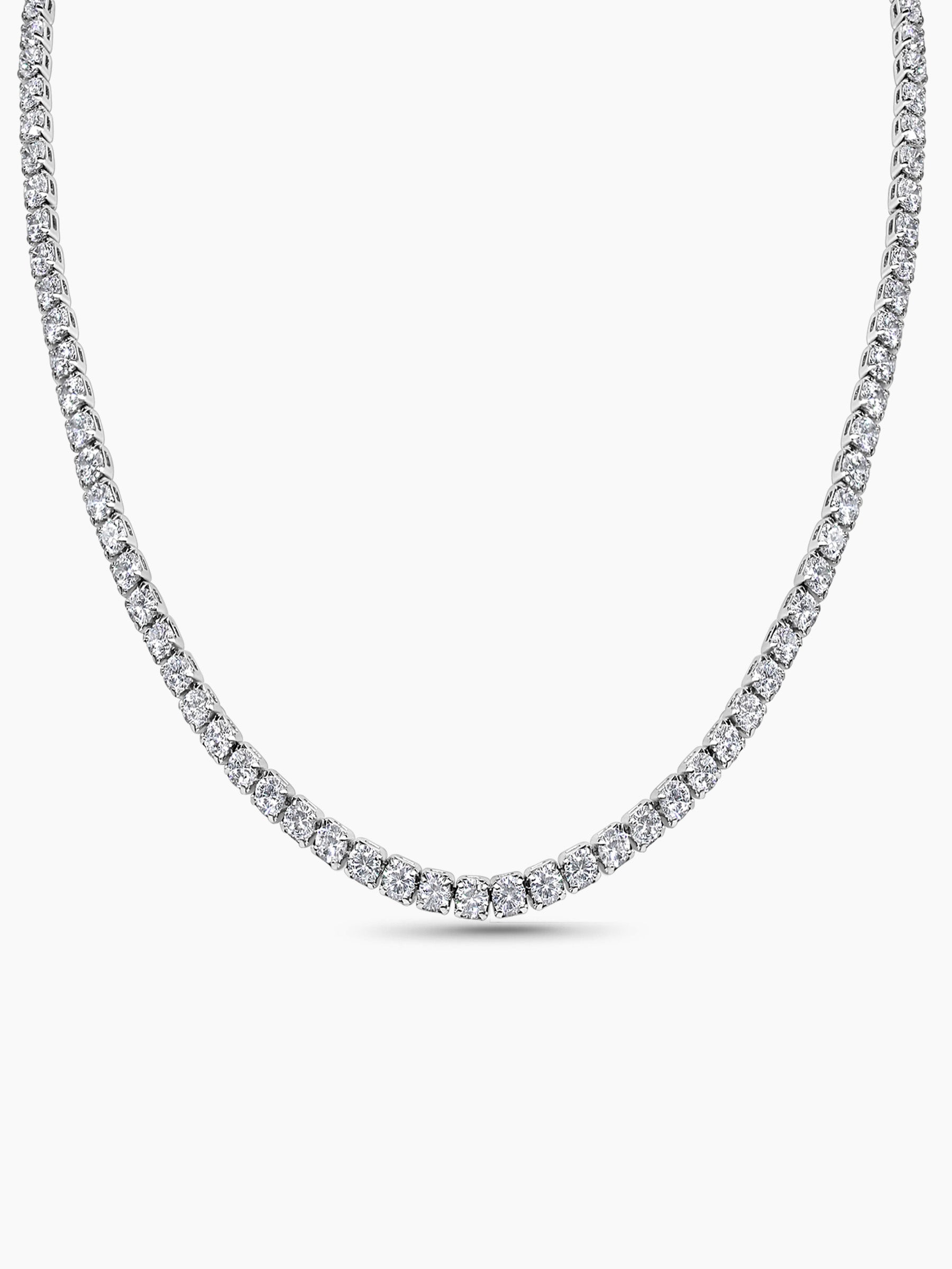 Sparkling Tennis Necklace 18K White Gold Plated