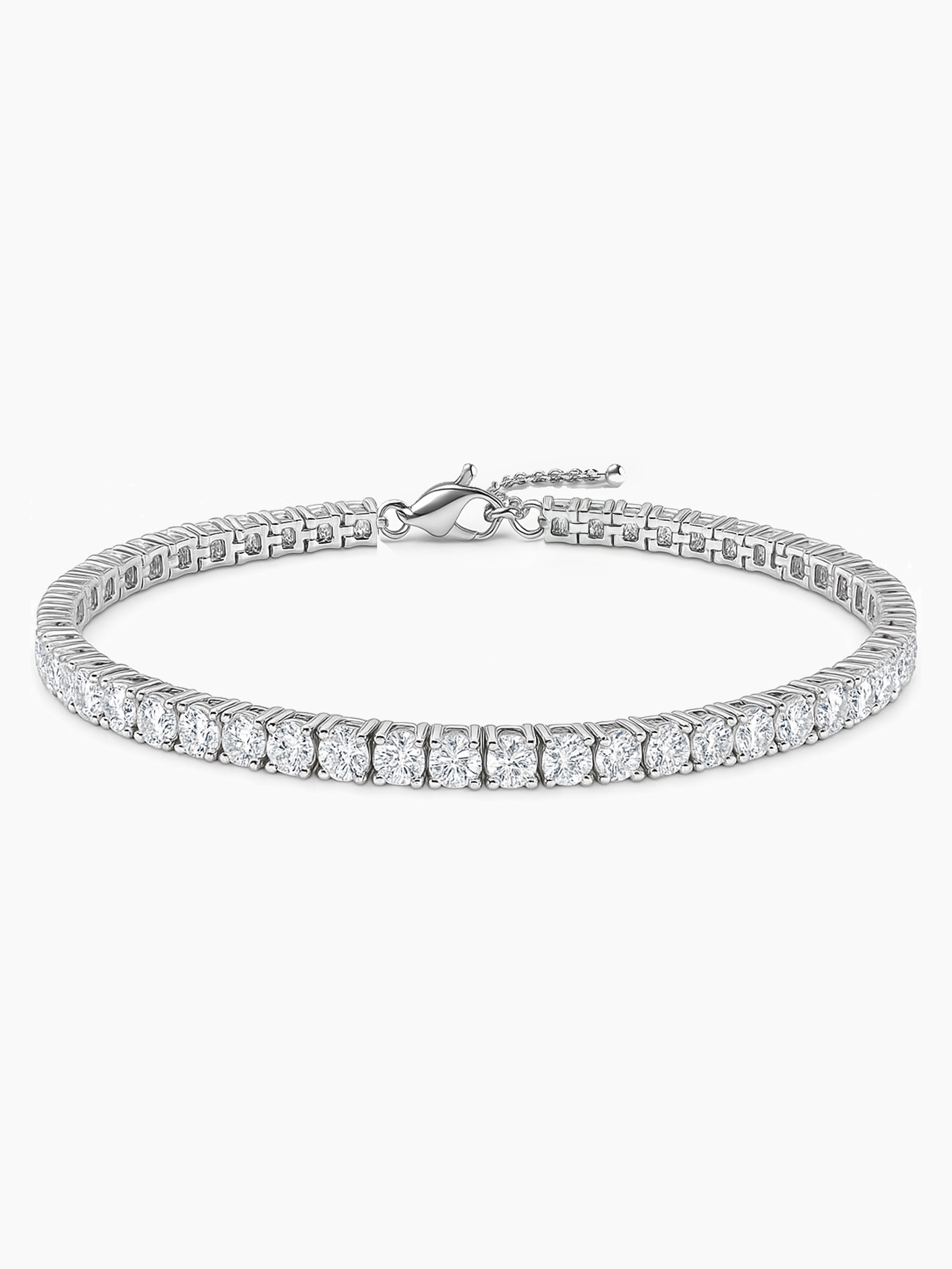 Adjustable Tennis Bracelet 18K White Gold Plated