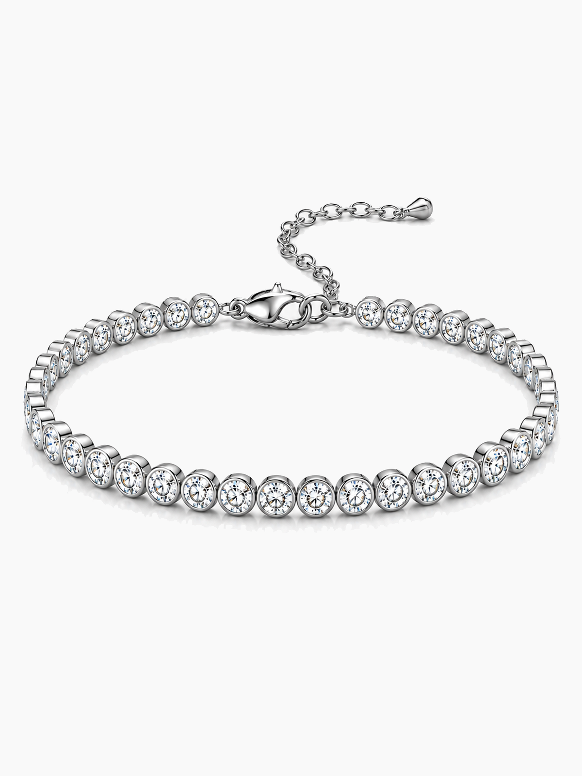 Sterling Silver Bezel Tennis Bracelet