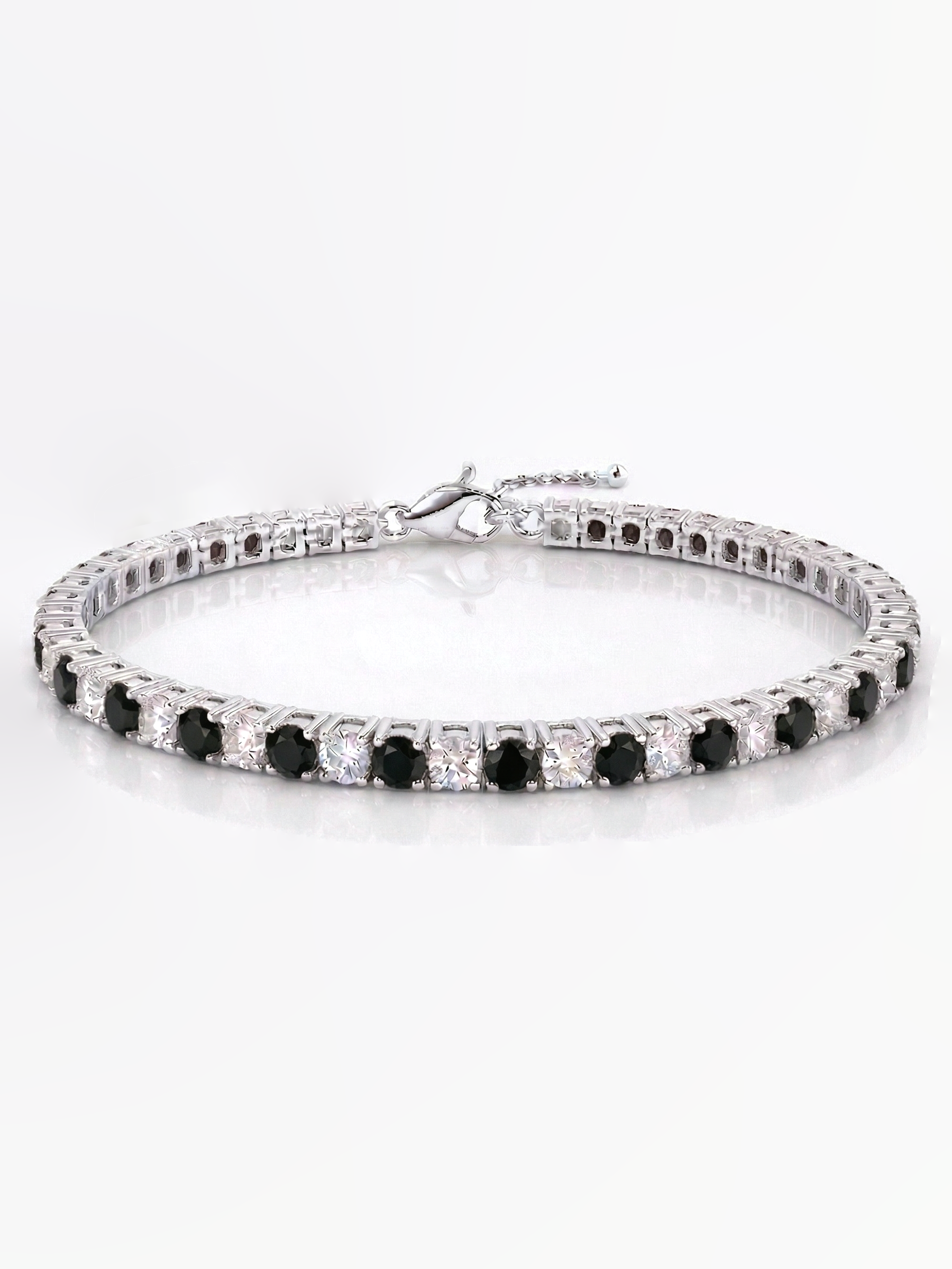 Adjustable Black Sapphire Tennis Bracelet