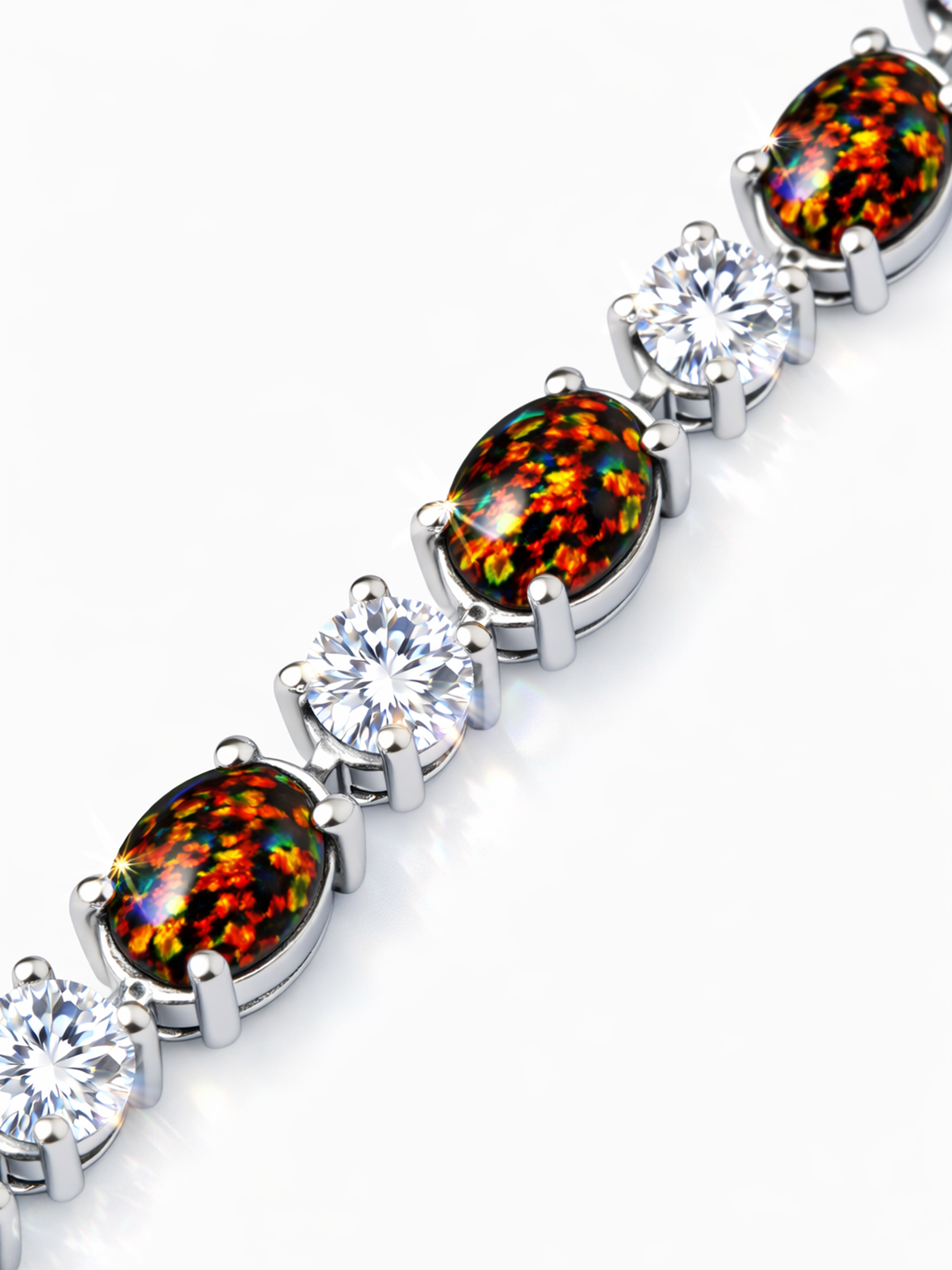Black Opal Adjustable Bracelet Sterling Silver