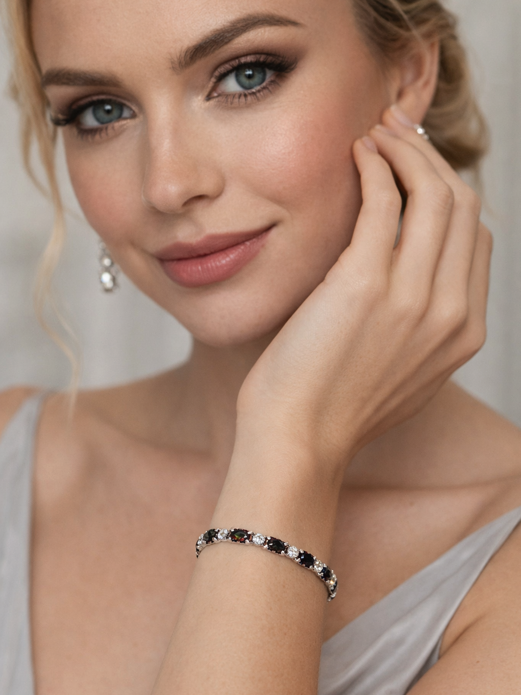 Black Opal Adjustable Bracelet Sterling Silver