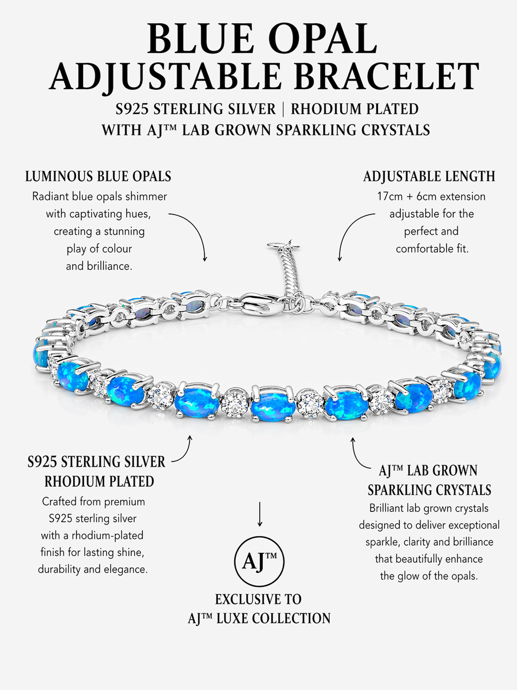 Blue Opal Adjustable Bracelet