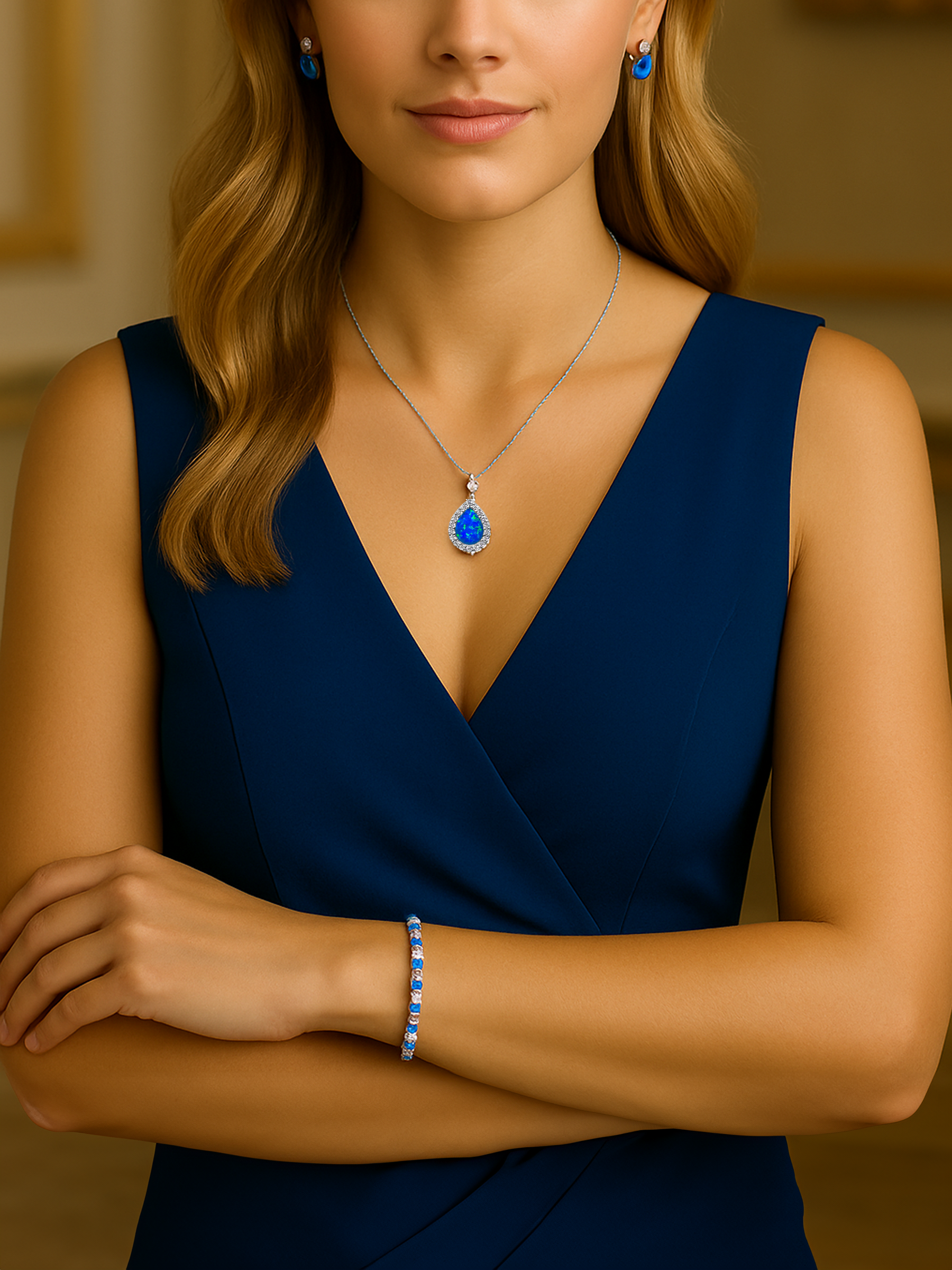 Blue Opal Adjustable Bracelet