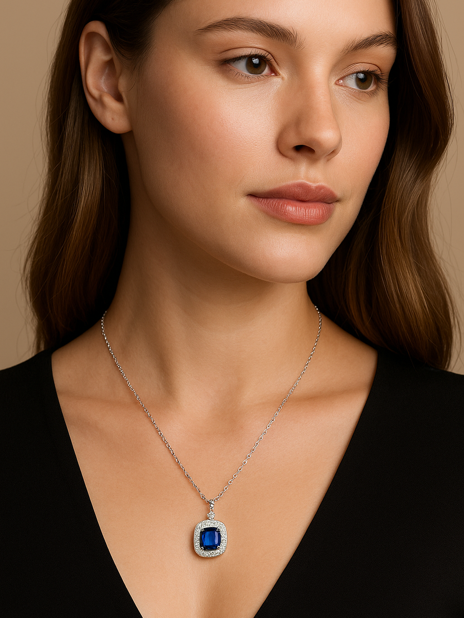Blue Sapphire Pendant Necklace
