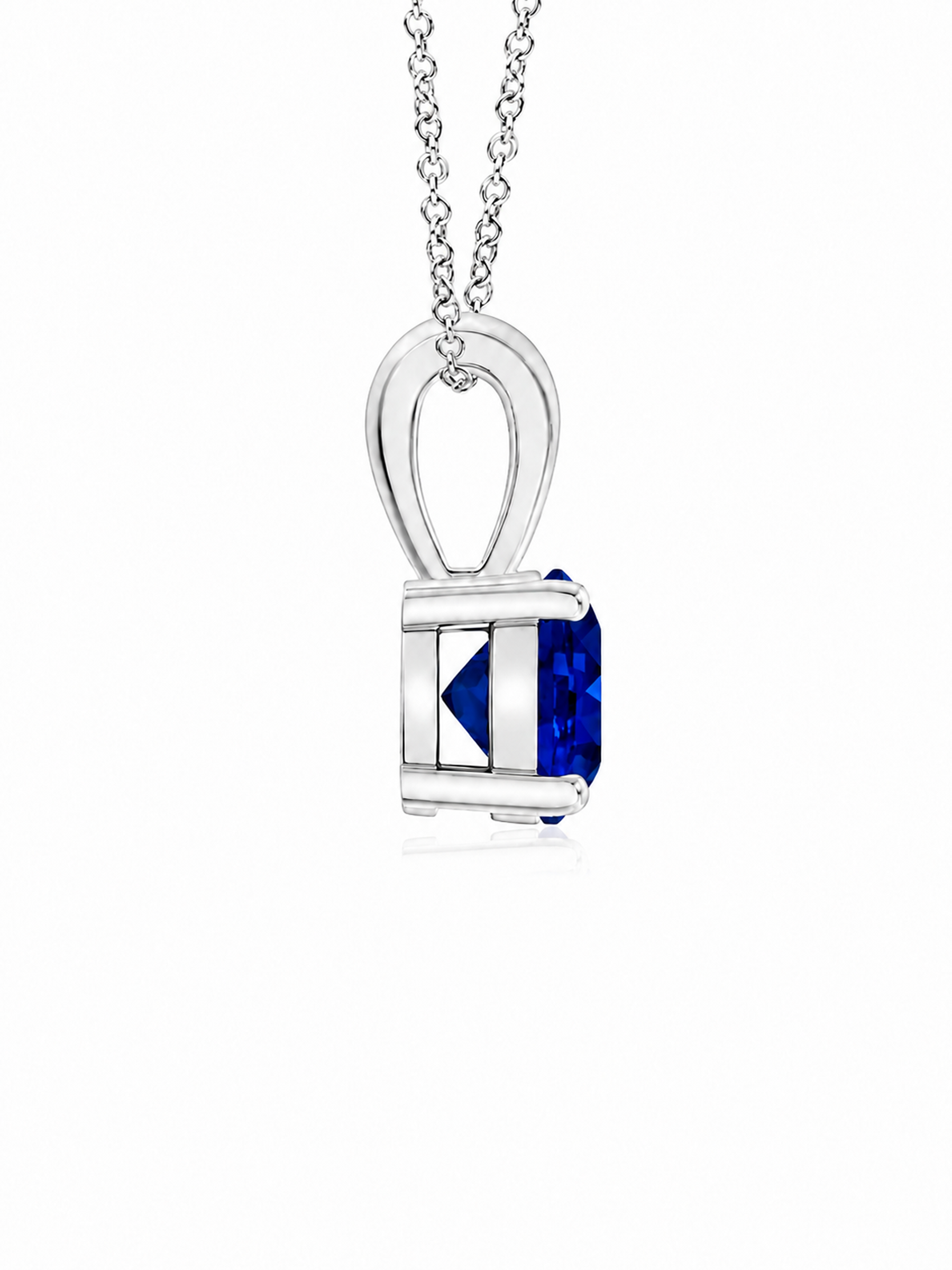 2Ct Lab Grown Blue Sapphire & Moissanite Round Cut Pendant Necklace