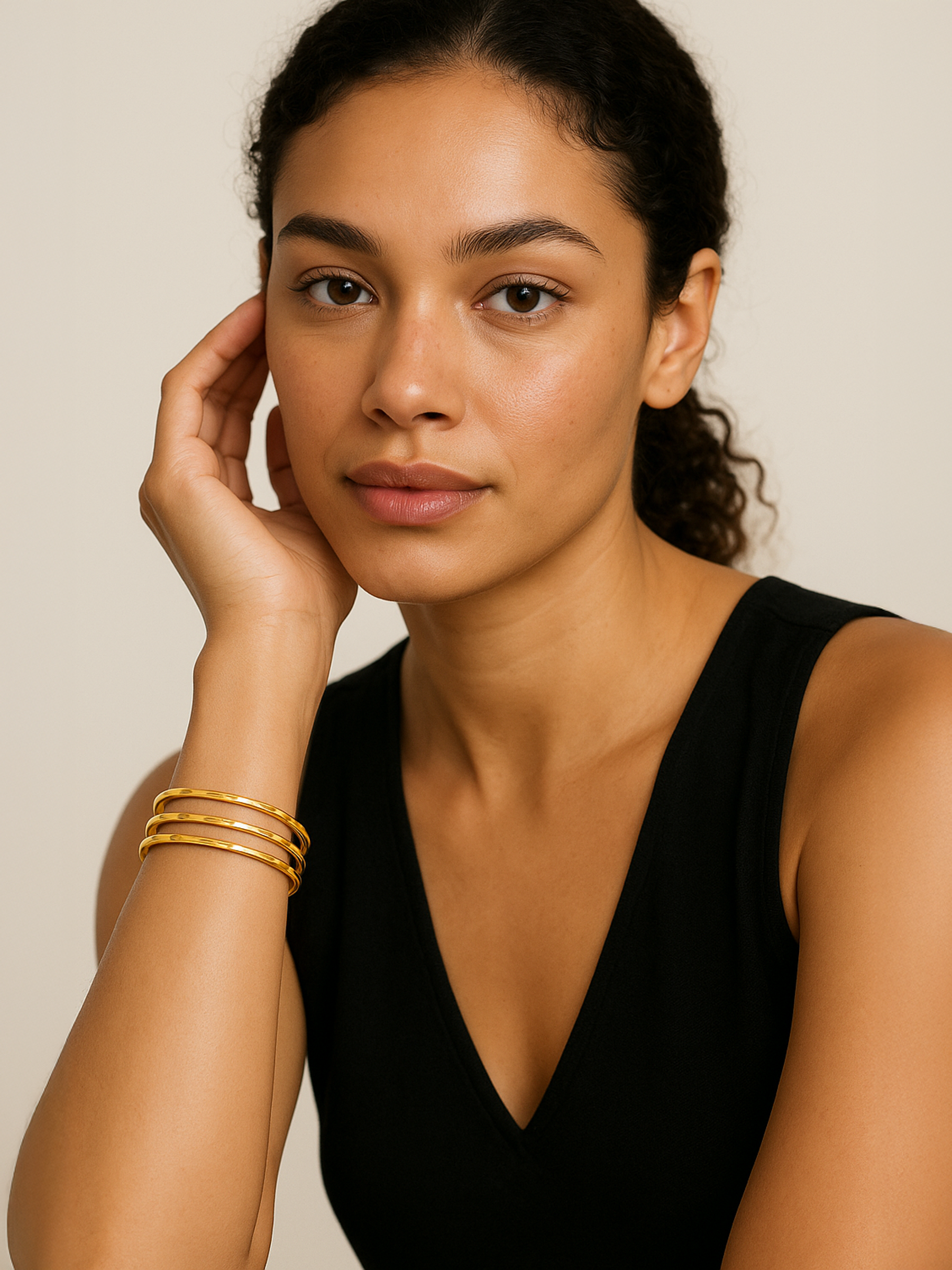 Gold Cuff Bracelet 18K Gold Plated