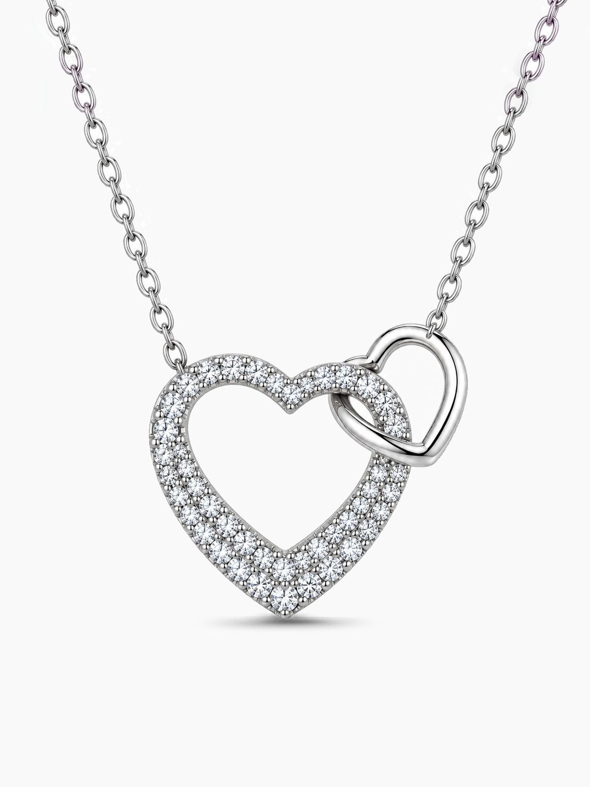 Infinity Double Heart Pendant Necklace