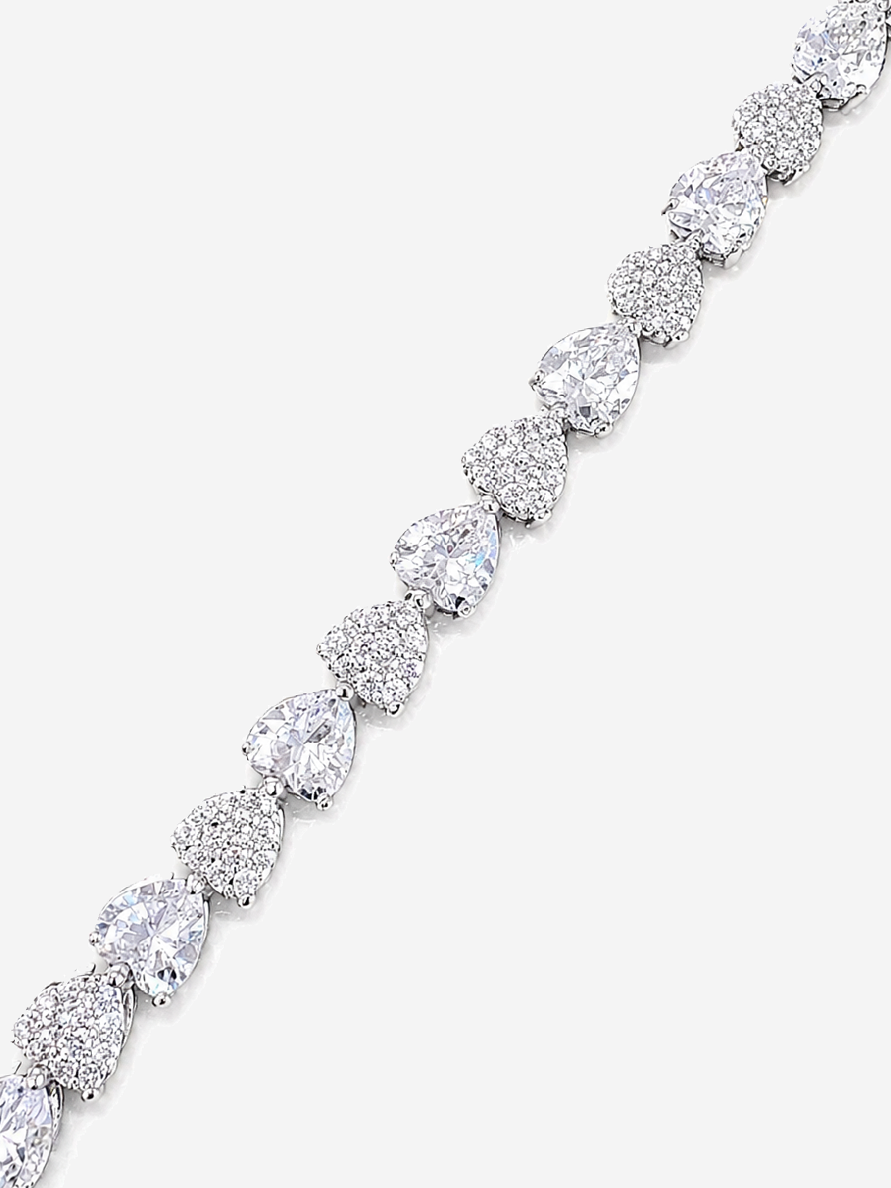 Heart Tennis Bracelet White Sapphire