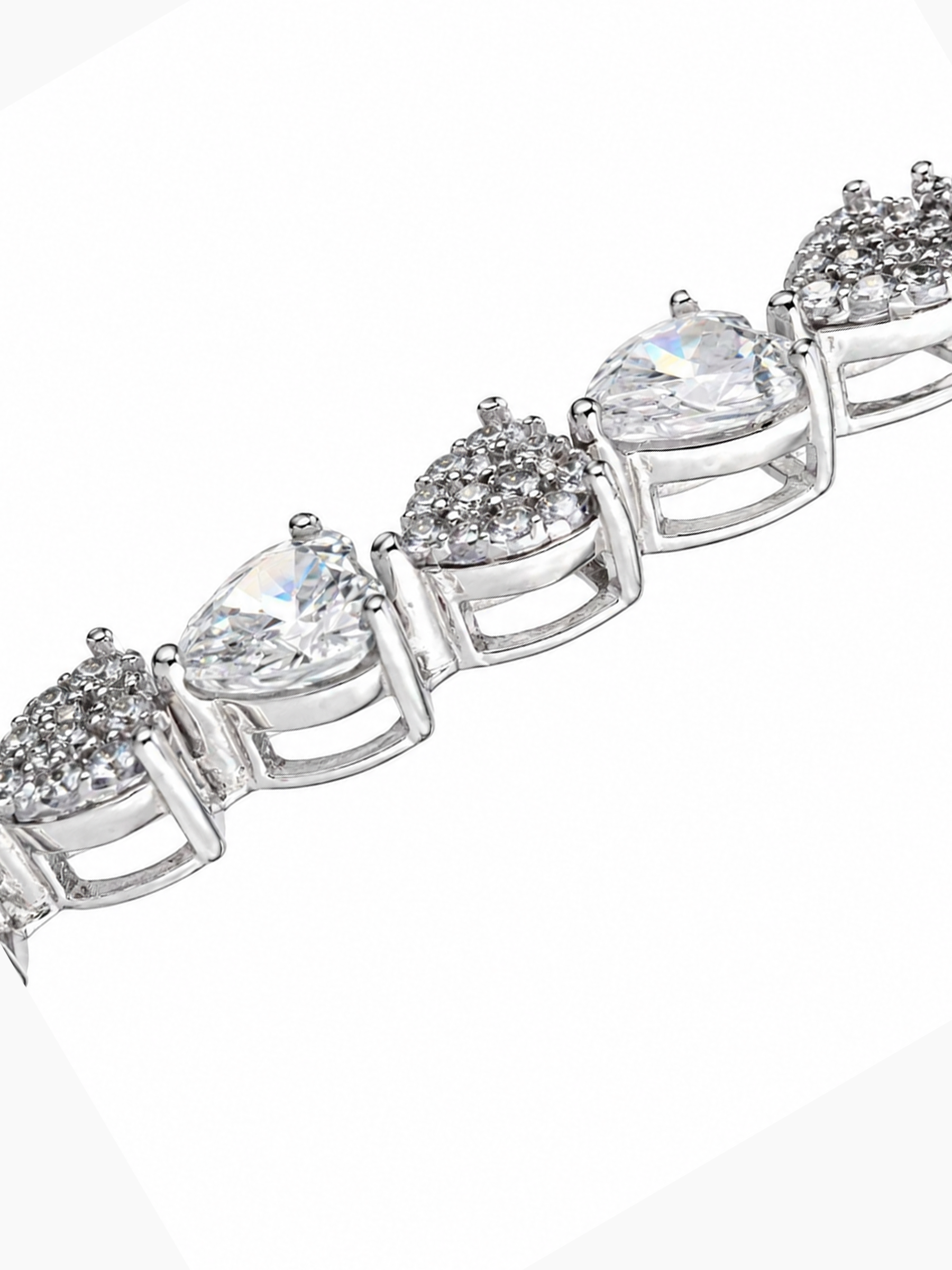Heart Tennis Bracelet White Sapphire