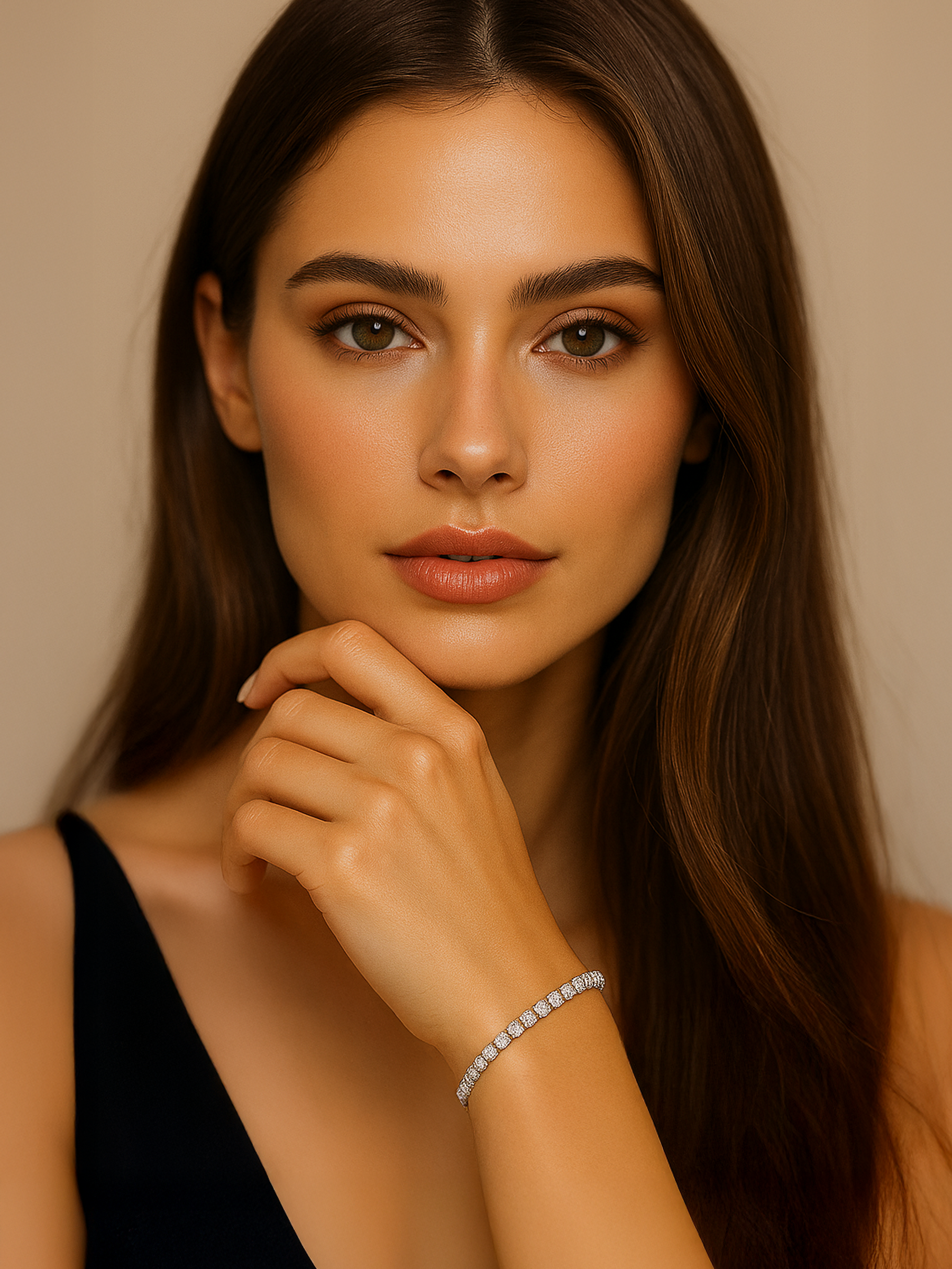 Adjustable Tennis Bracelet 18K White Gold Plated
