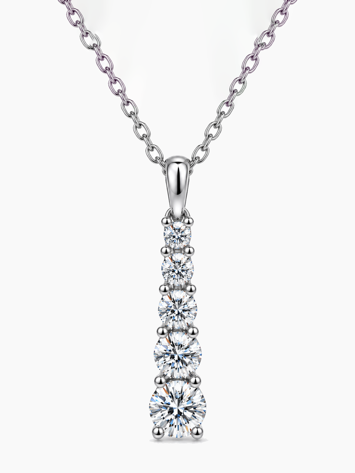 Moissanite Drop Pendant Necklace