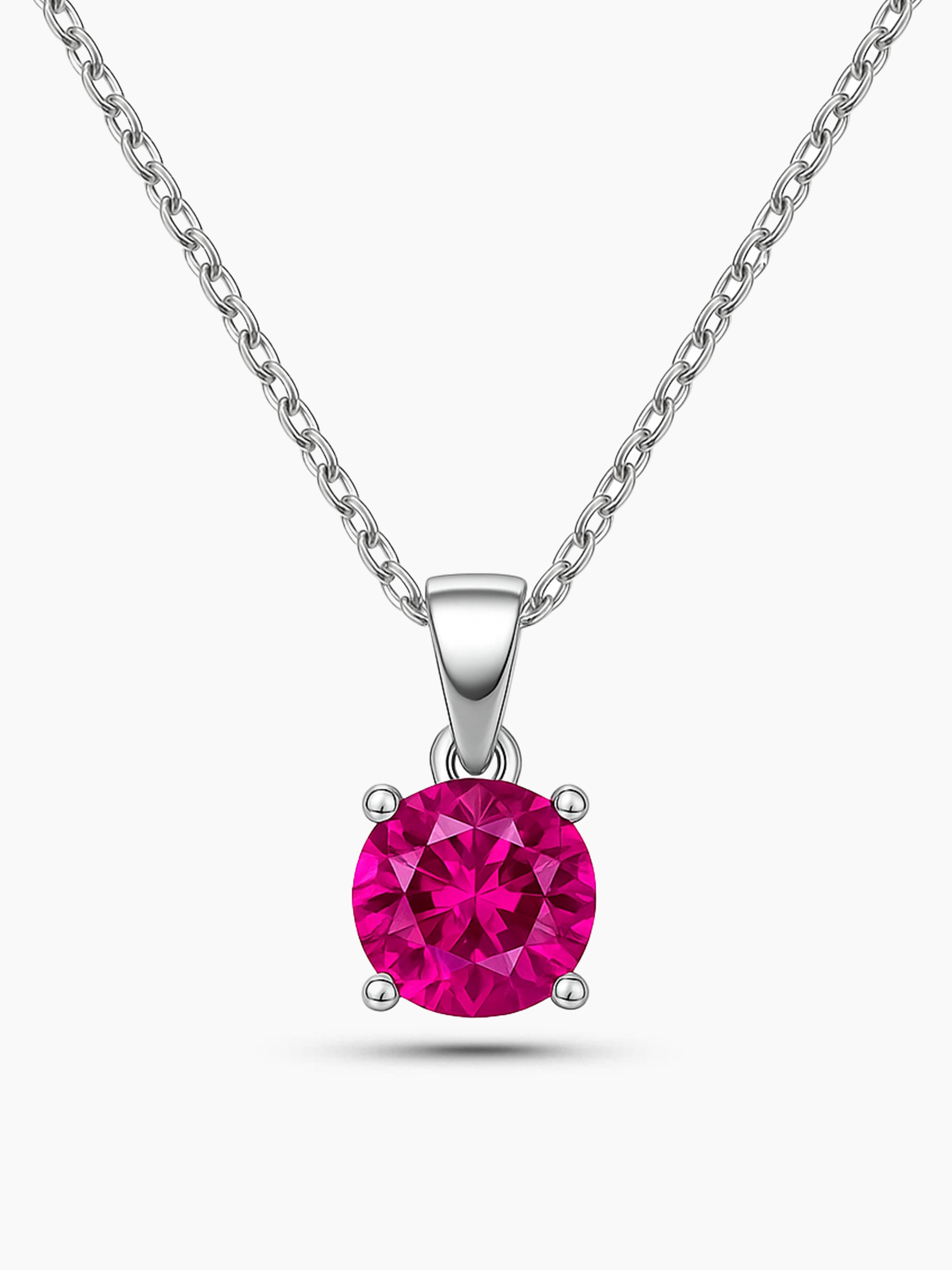 2ct Lab Grown Rose Pink Tourmaline Pendant Necklace