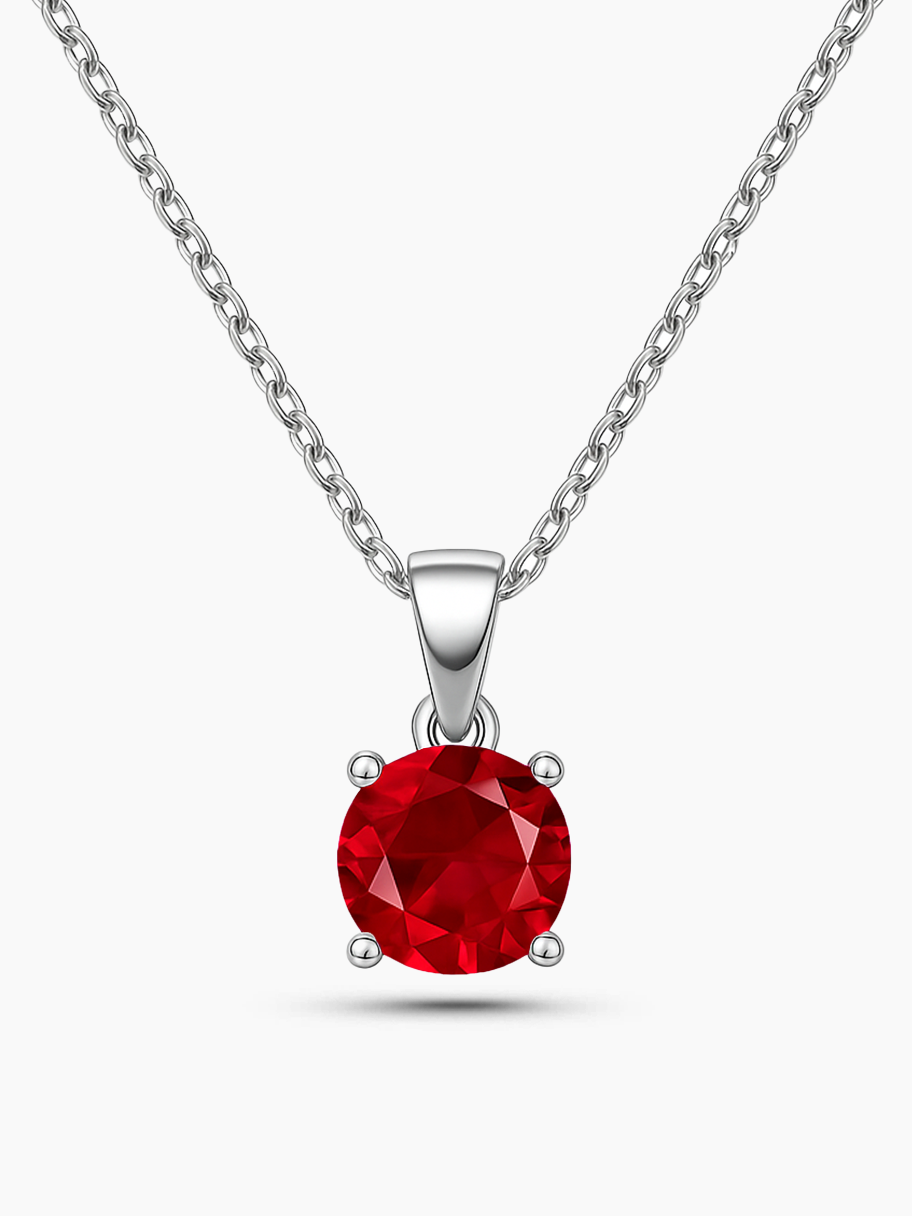 2ct Lab Grown Ruby Pendant Necklace