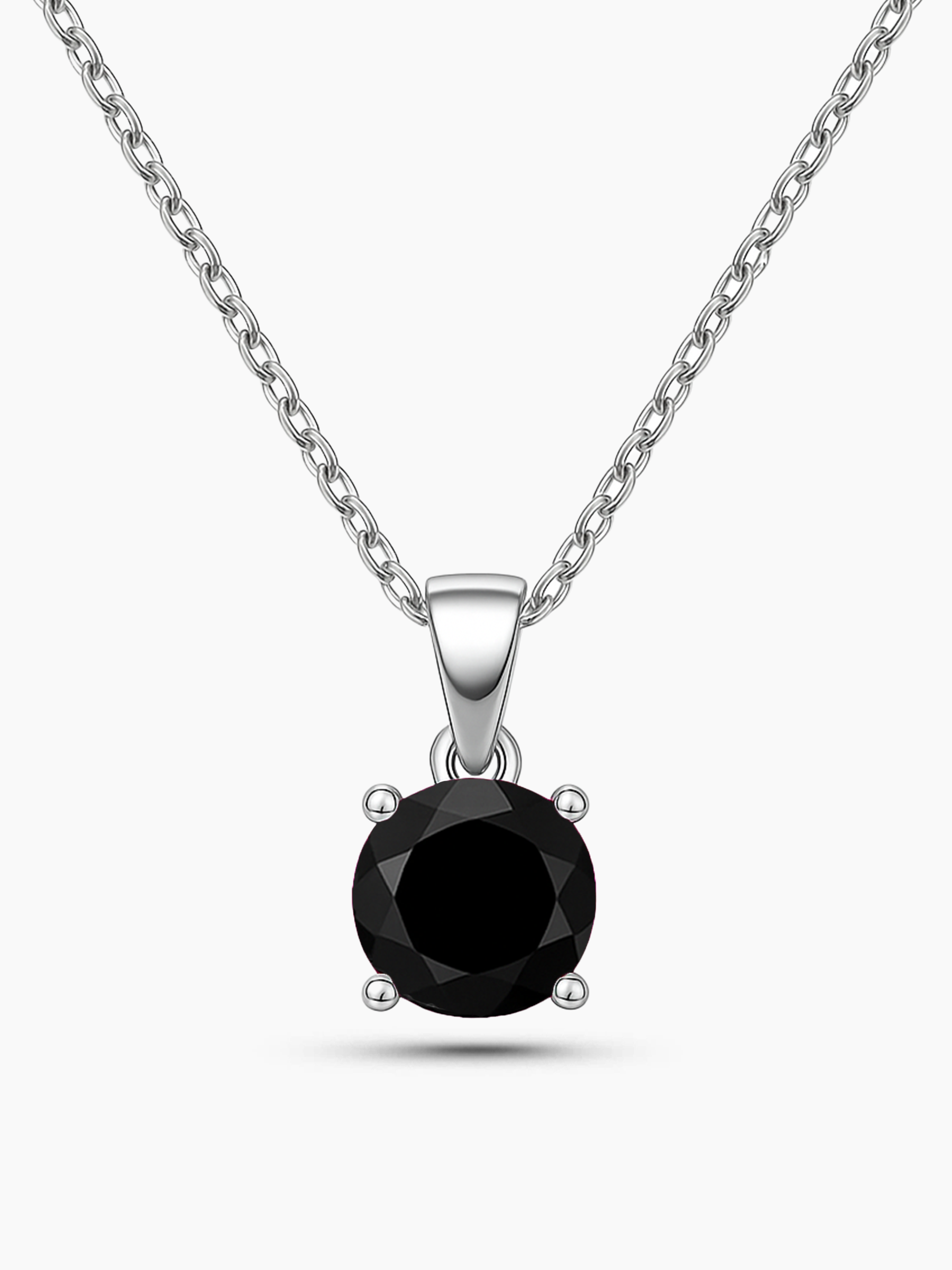 2ct Lab Grown Black Sapphire Pendant Necklace