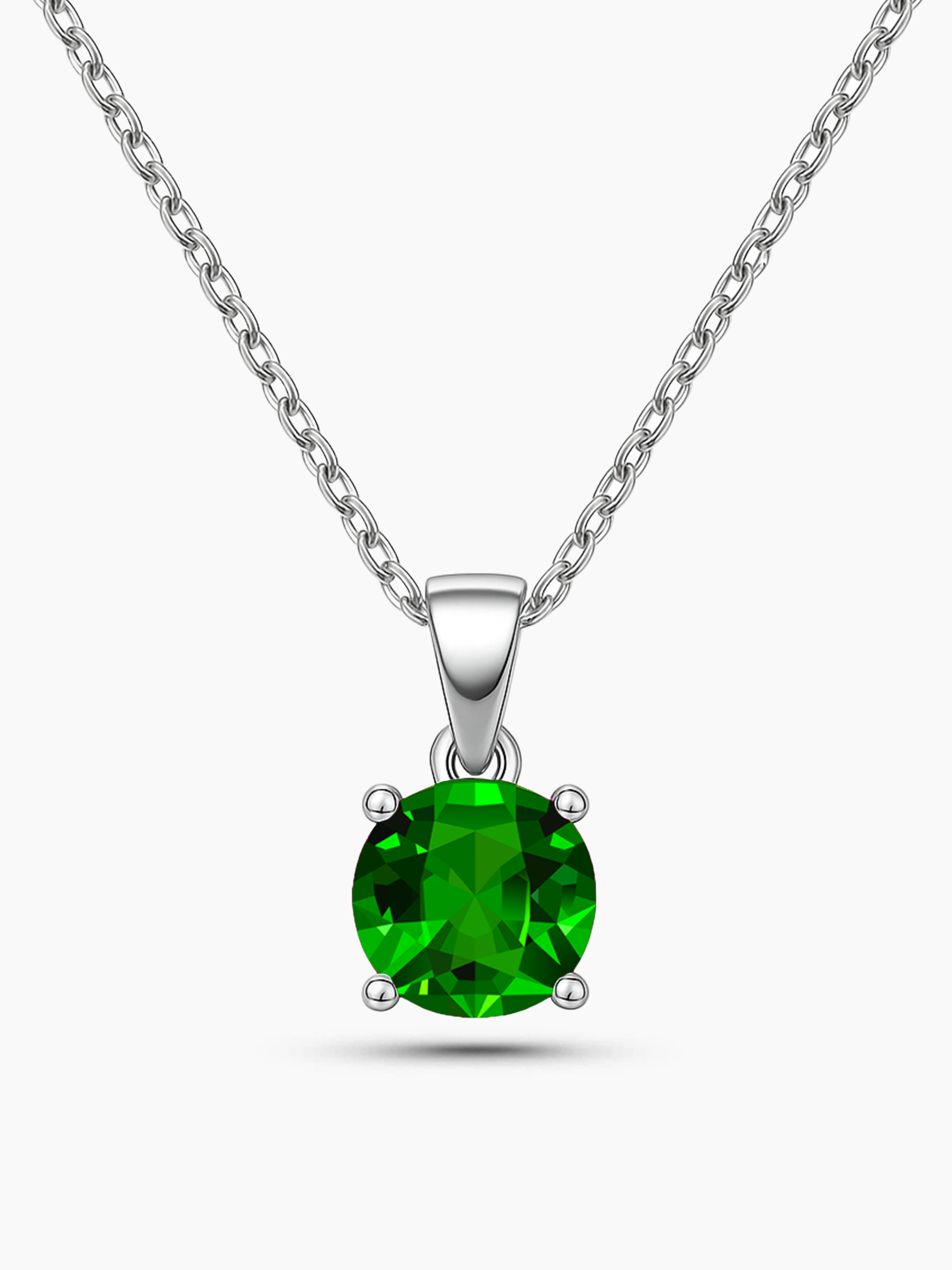 2ct Lab Grown Emerald Pendant Necklace