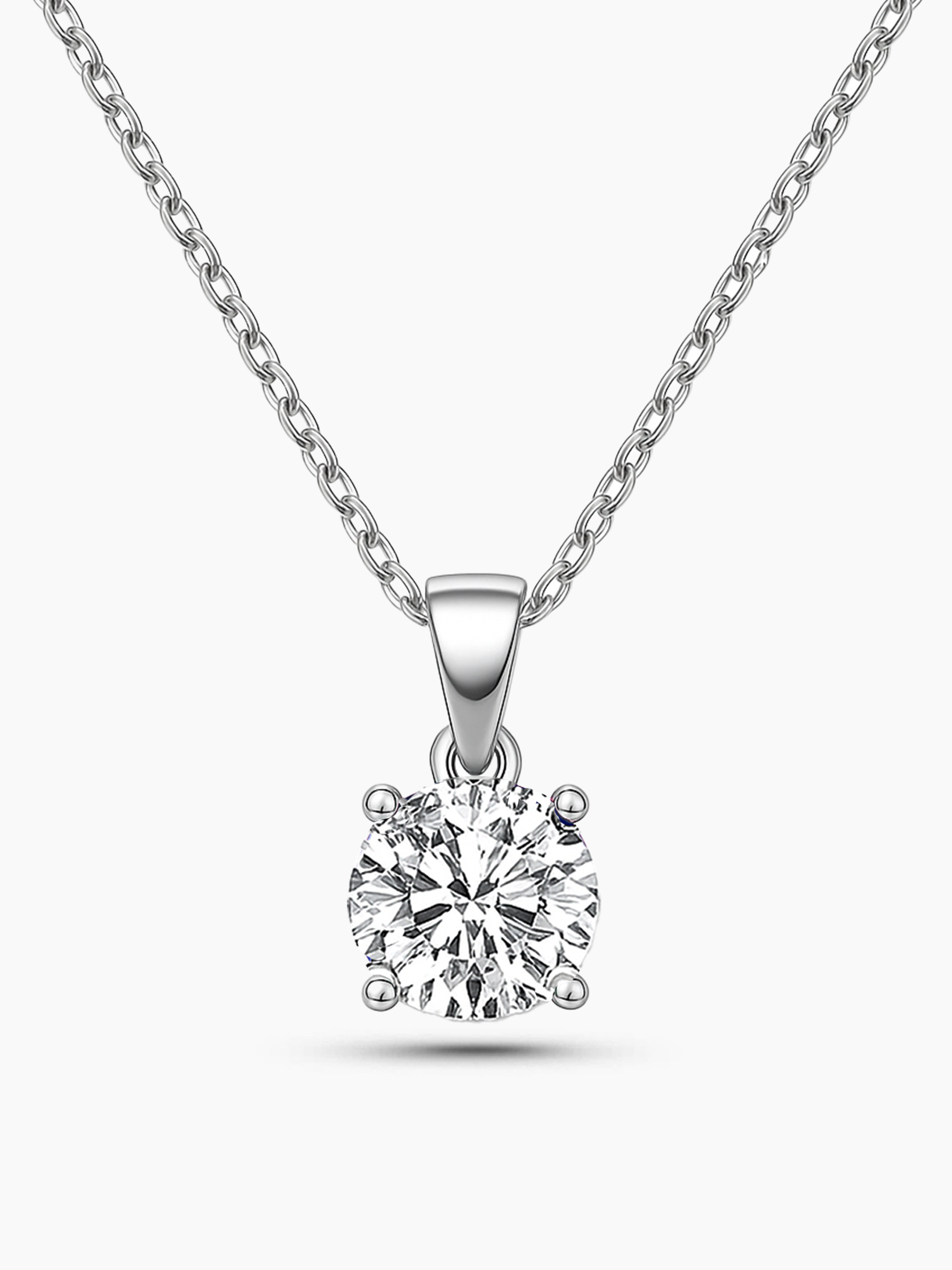 2ct Lab Grown White Sapphire Pendant Necklace