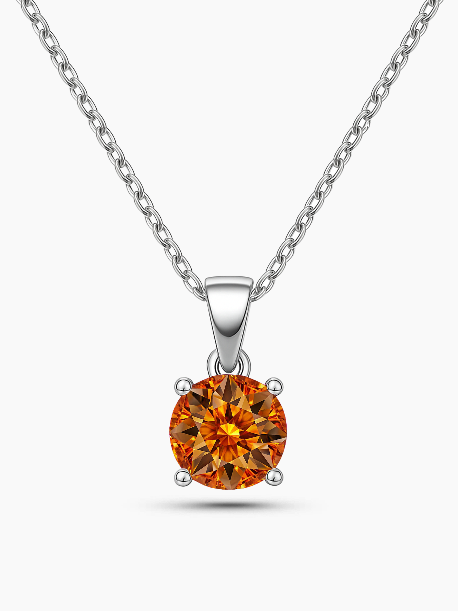 2ct Lab Grown Yellow Topaz Pendant Necklace