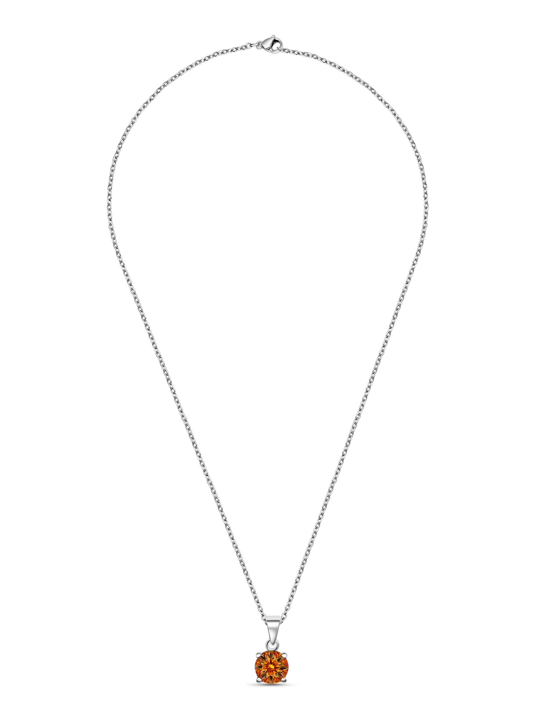 2ct Lab Grown Yellow Topaz Pendant Necklace