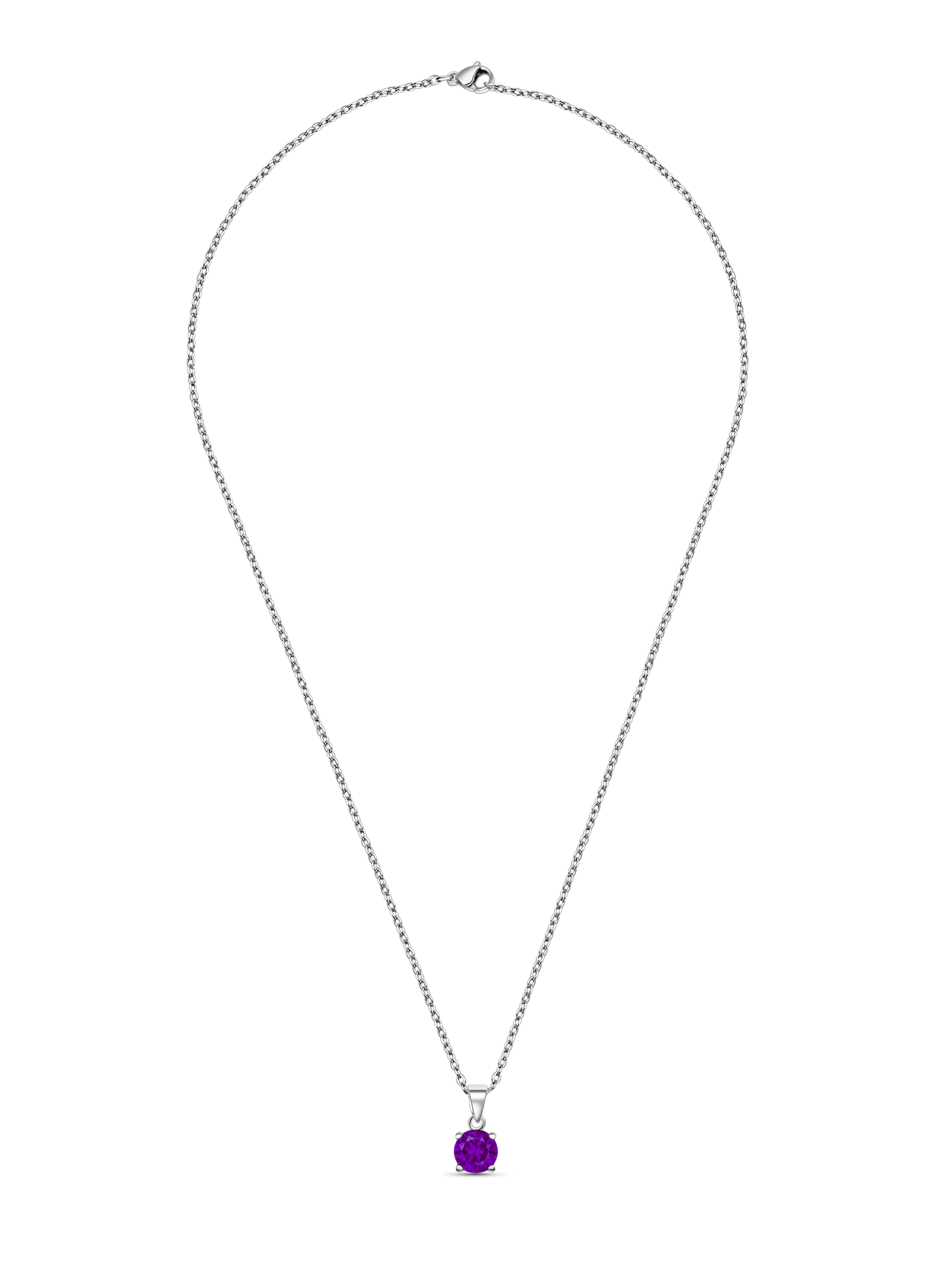 1.25ct Lab Grown Amethyst Purple Pendant Necklace