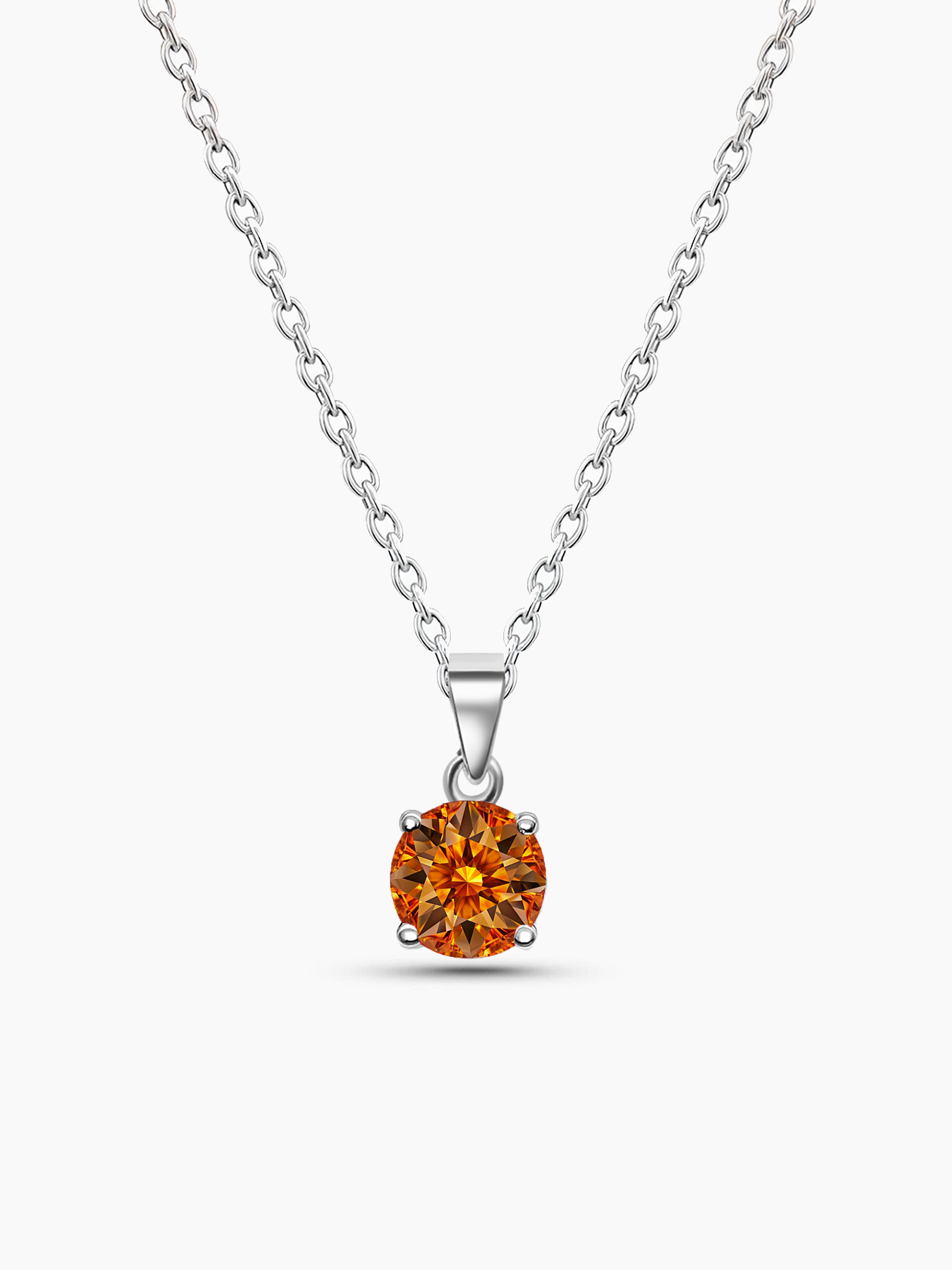 1.25ct Lab Grown Yellow Topaz Pendant Necklace