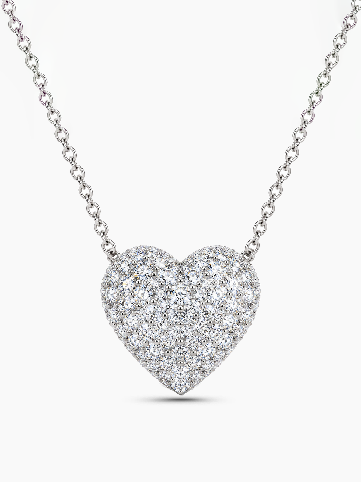 Pave Heart Moissanite Necklace