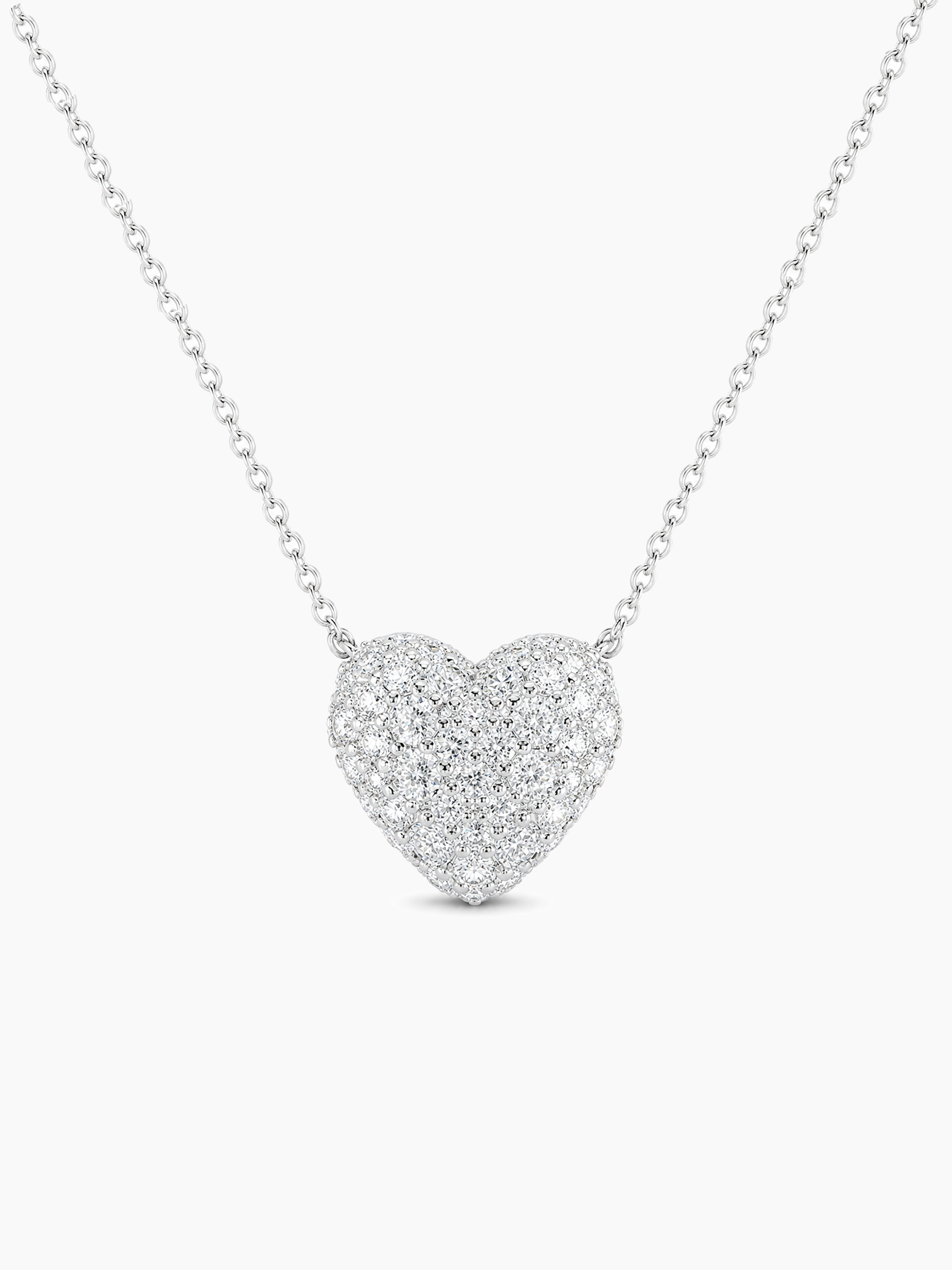 Pave Heart Moissanite Diamond Necklace