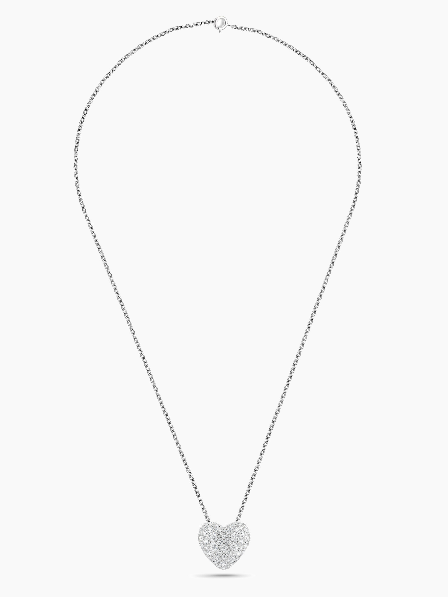 Pave Heart Moissanite Diamond Necklace