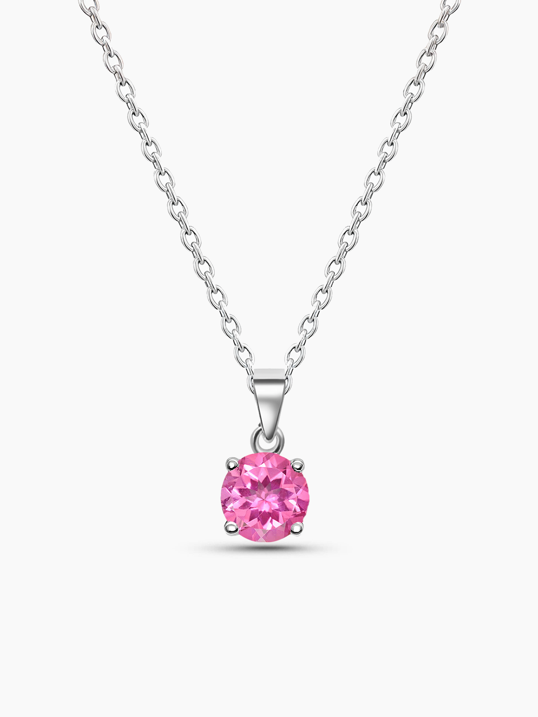 1ct Pink Sapphire Pendant Necklace