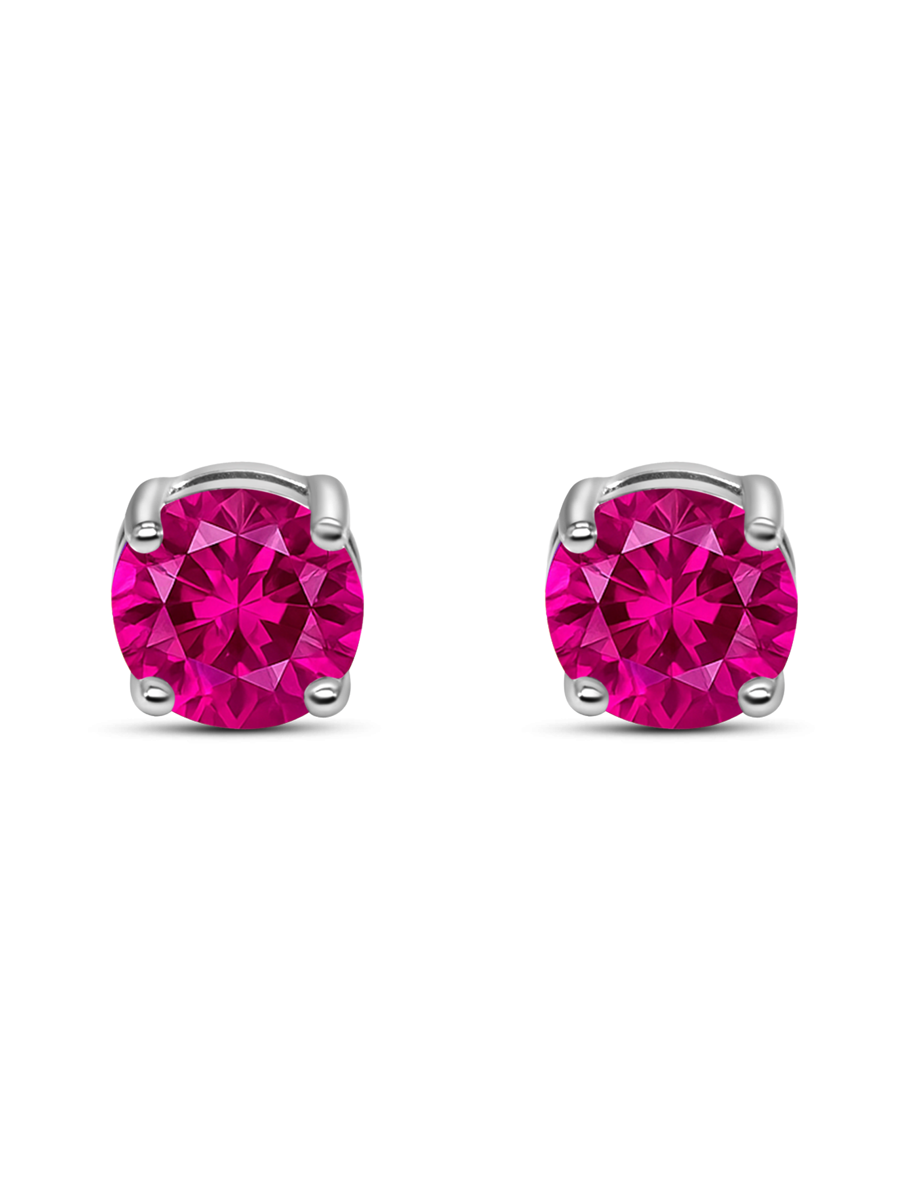 Pink Tourmaline Stud Earrings 925 Sterling Silver