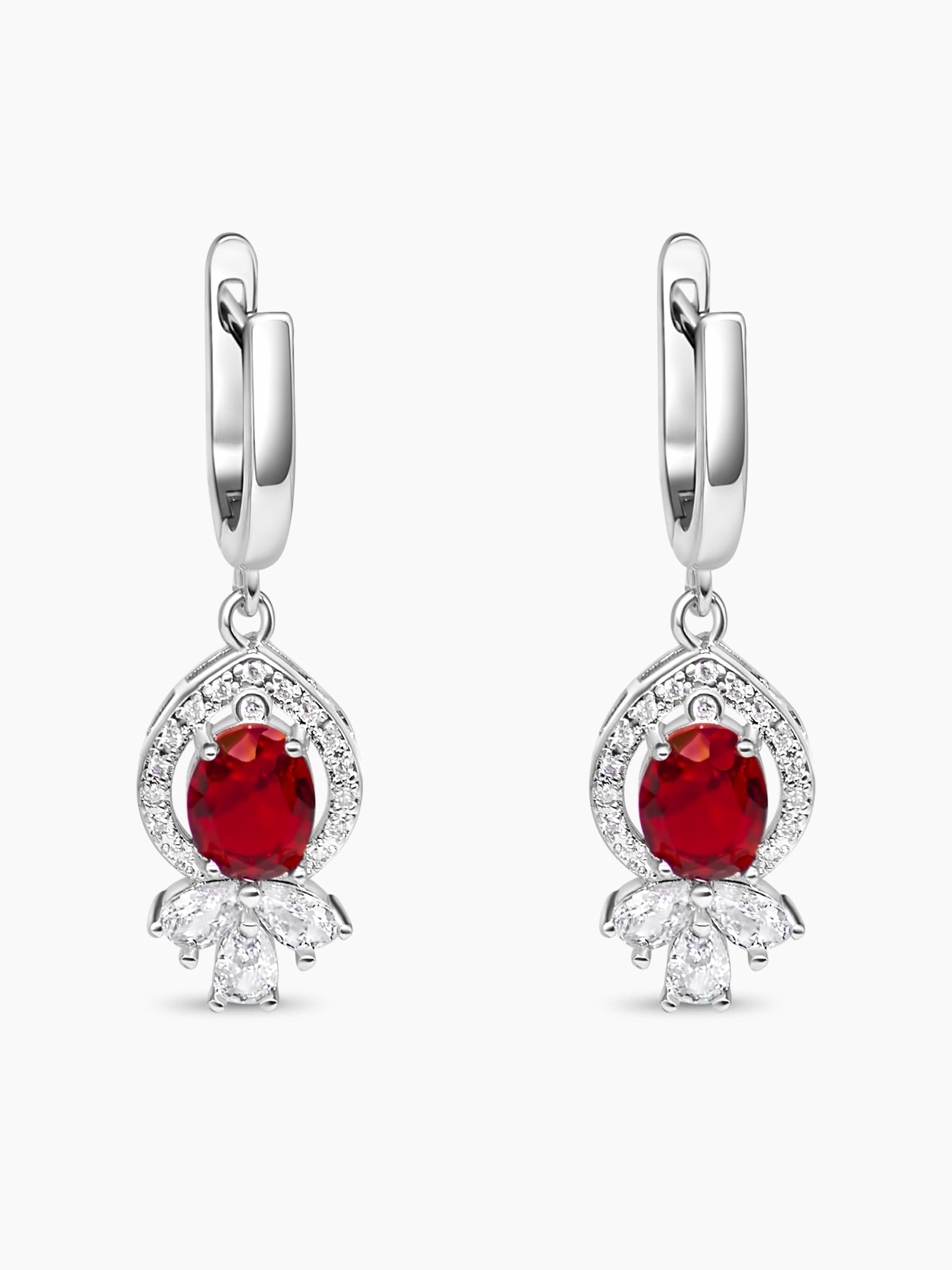 Red Ruby Drop Earrings