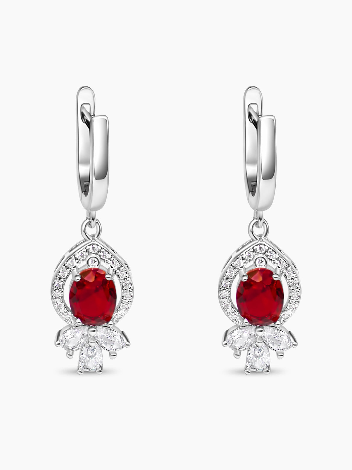 Red Ruby Drop Earrings for Women - AMBER JONES
