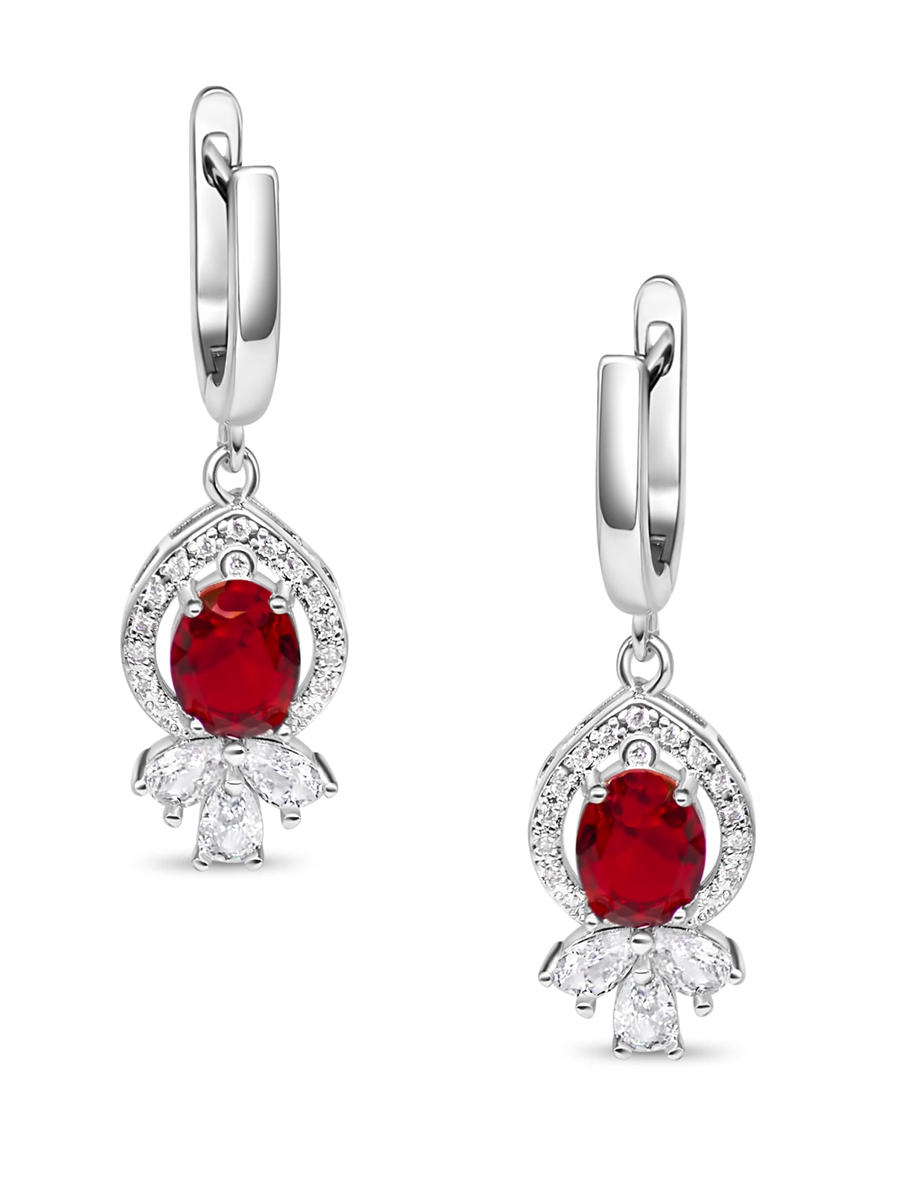 Red Ruby Drop Earrings