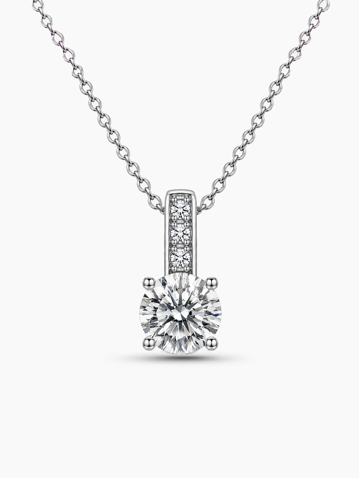 2.5Ct Moissanite Round Cut Pendant Necklace