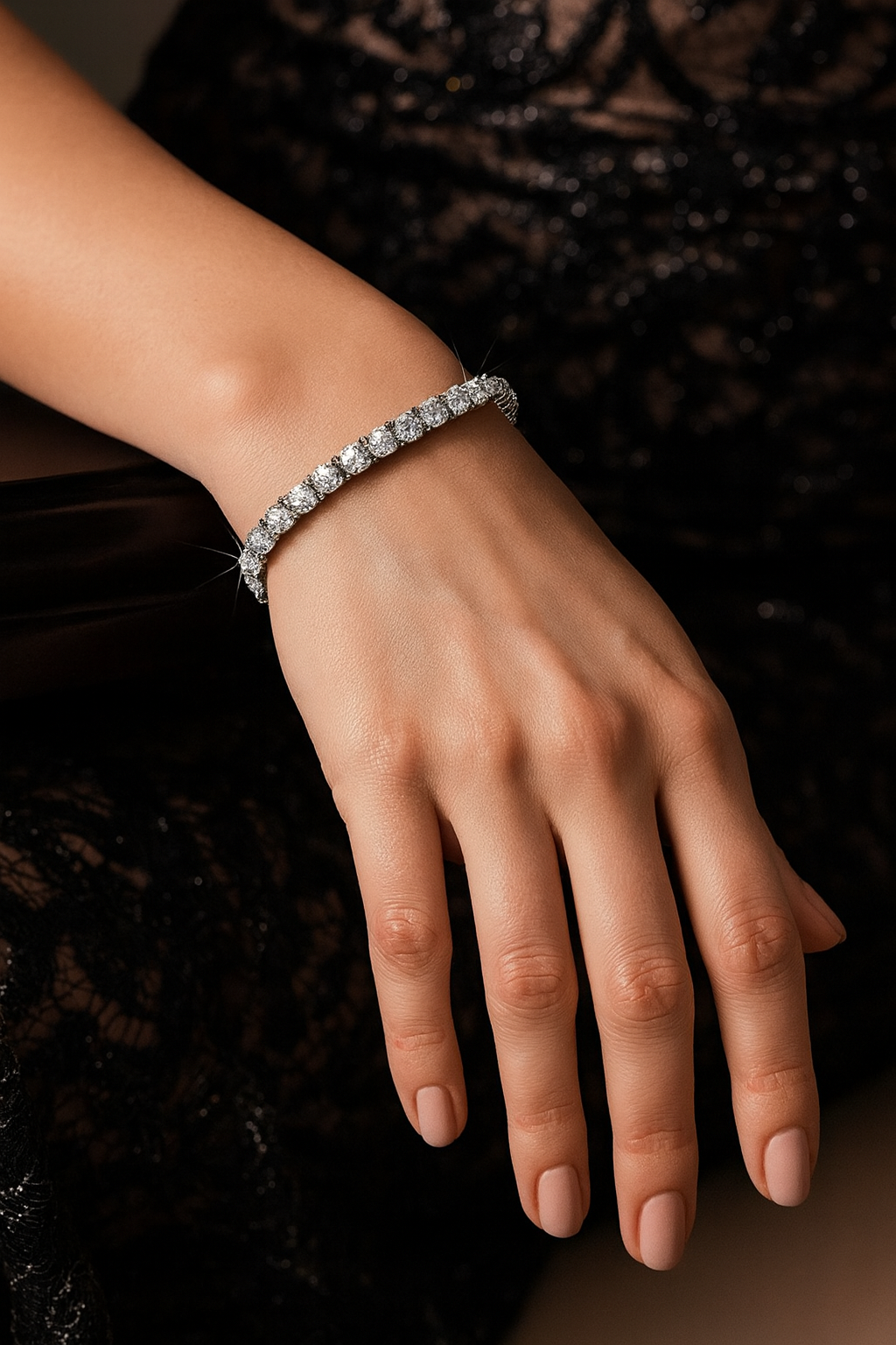 Sparkling Tennis Bracelet 18K White Gold Plated