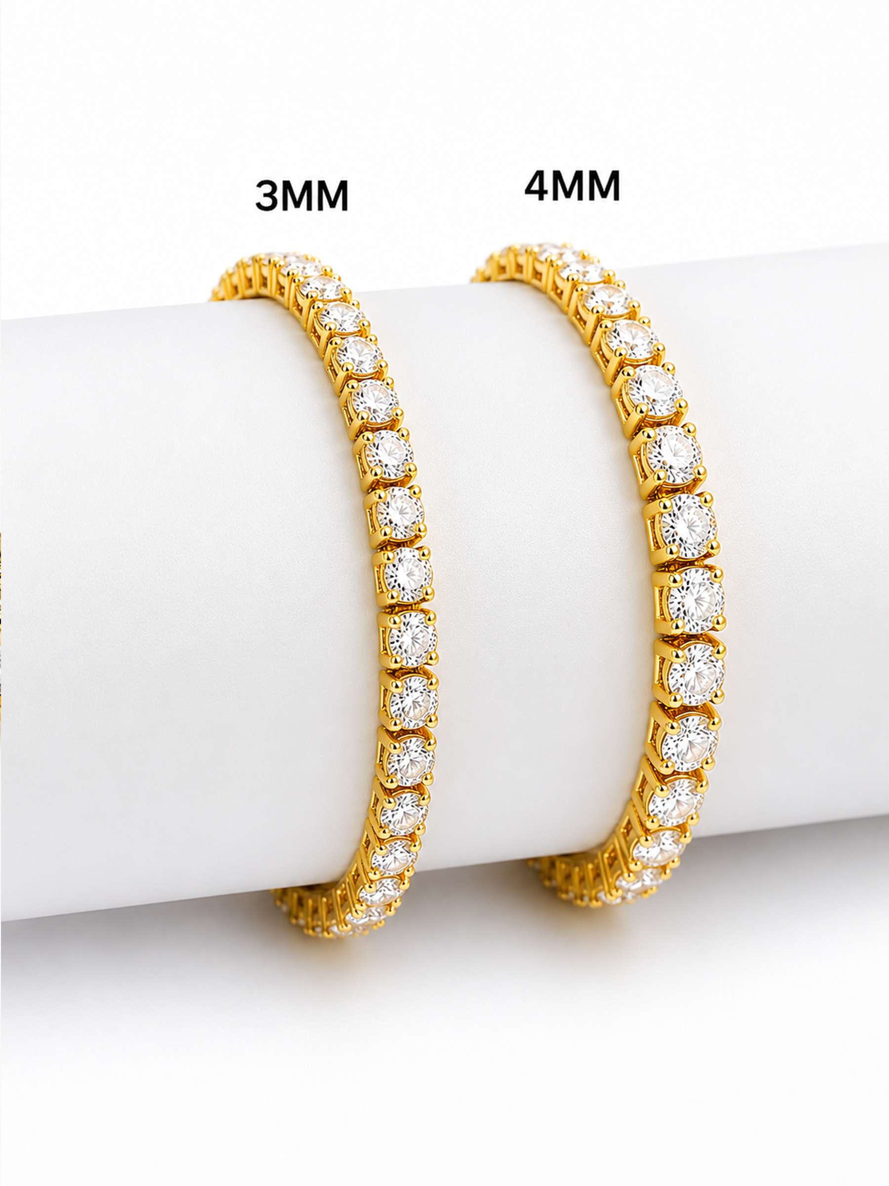 Tennis Bracelet 18K Gold Tone Finish
