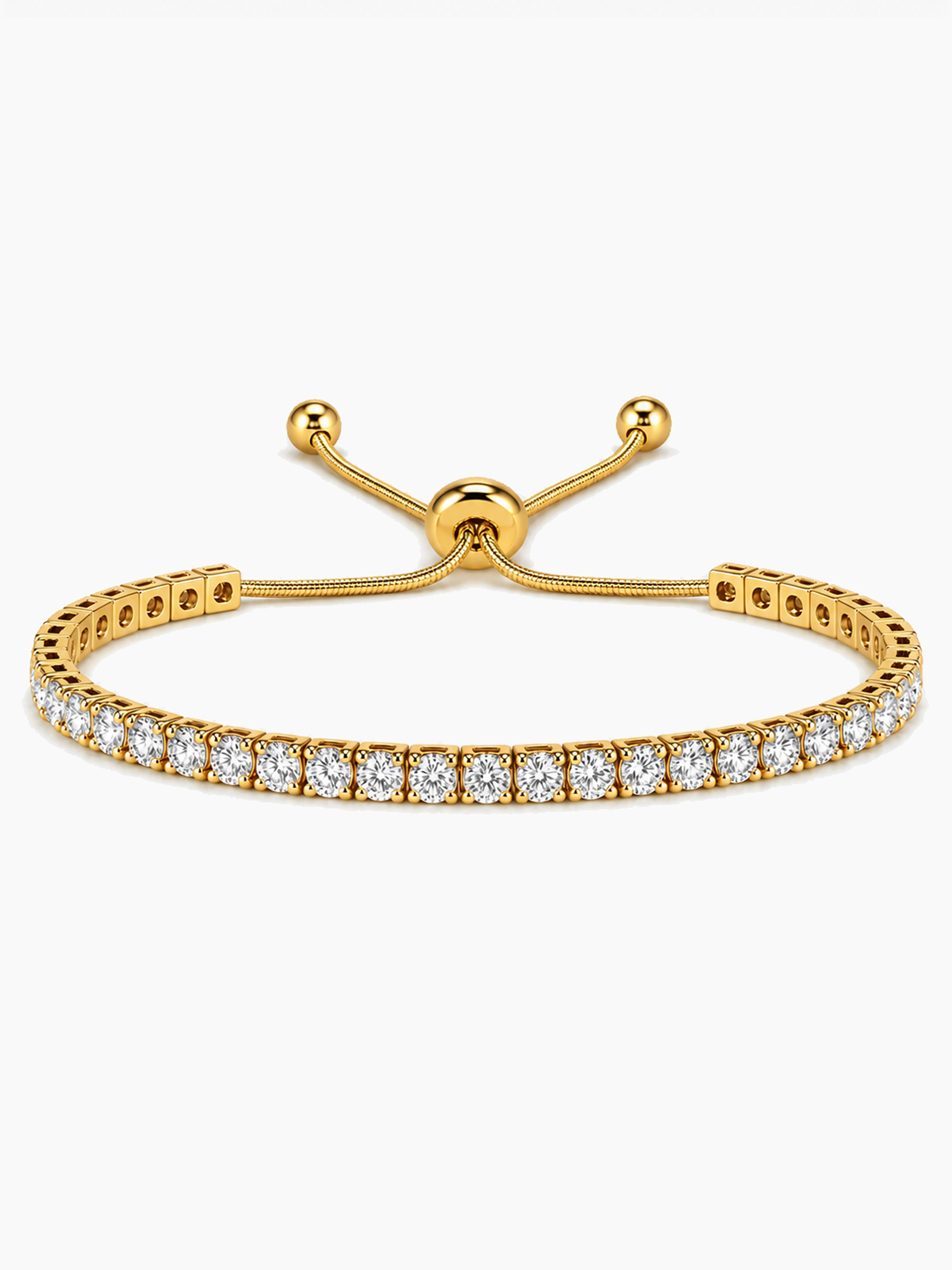 Tennis Bracelet 18K Gold Tone Finish